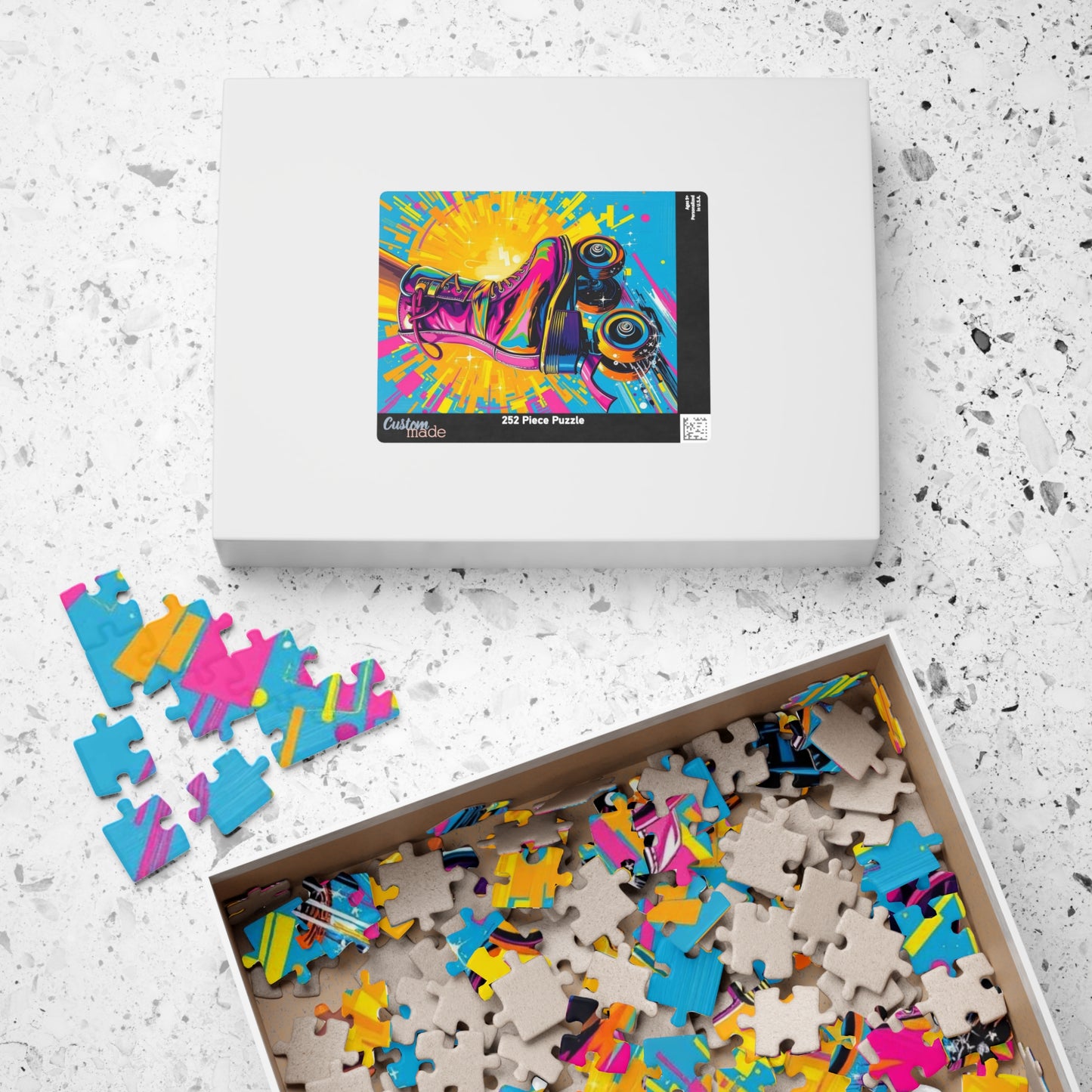 Colorful Roller Skate Puzzle | Pop Art Jigsaw Game | Fun Gift for Roller Skating Lovers | 110-1014 Piece | Family Game Night, Unique Home Puzzle The Puzzle Chest