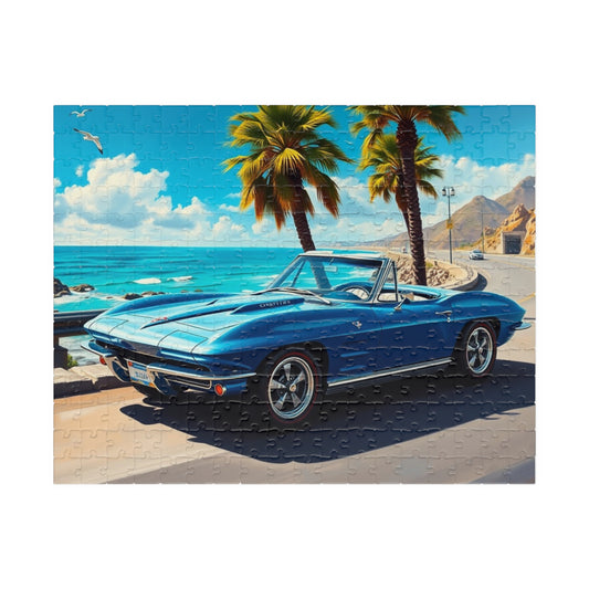 Vintage Car Puzzle, 1963 Stingray Retro Auto Jigsaw Game 252 pcs (Horizontal) Puzzle The Puzzle Chest