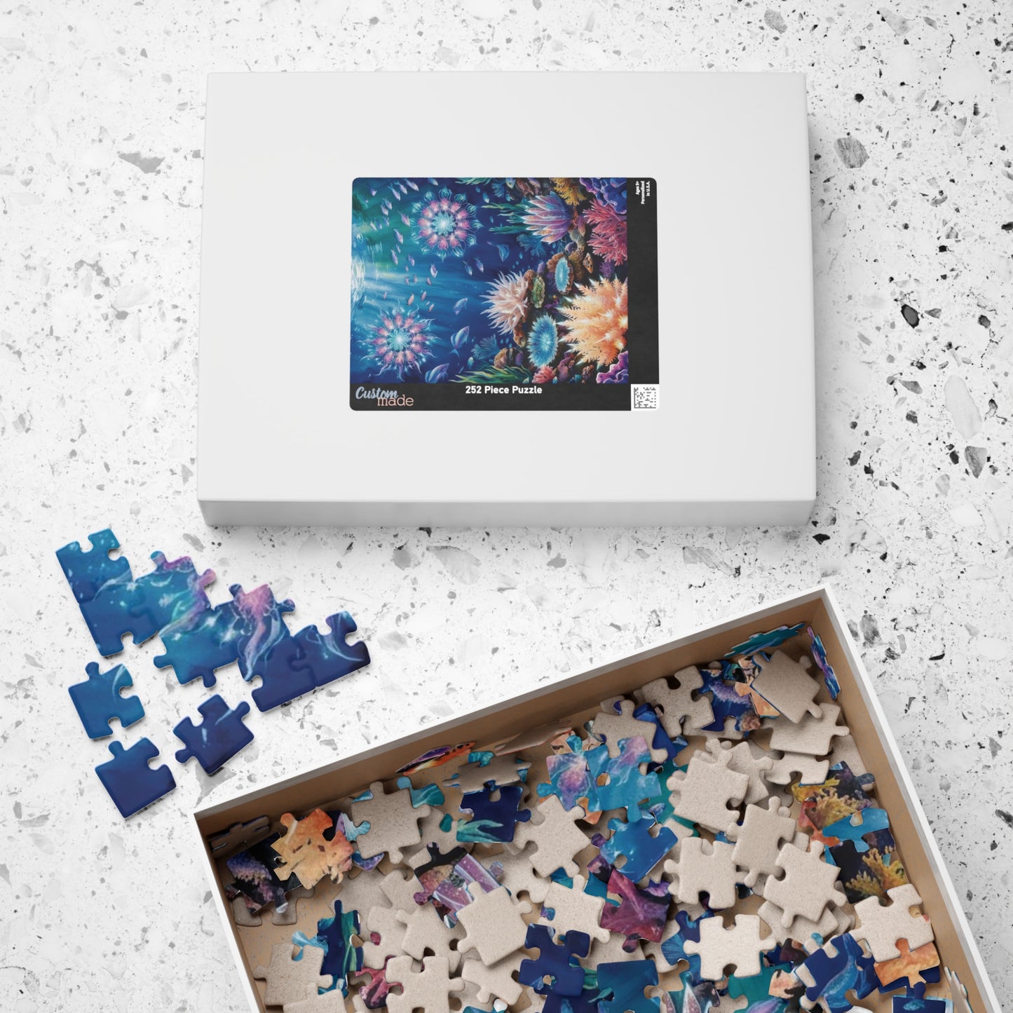 Trippy Ocean Jigsaw Puzzle, Radiant Coral Reef Mandala Puzzle, Bioluminescent Sea Creatures, 110 252 520 1014-Piece Puzzle for Adults, Hobby Puzzle The Puzzle Chest
