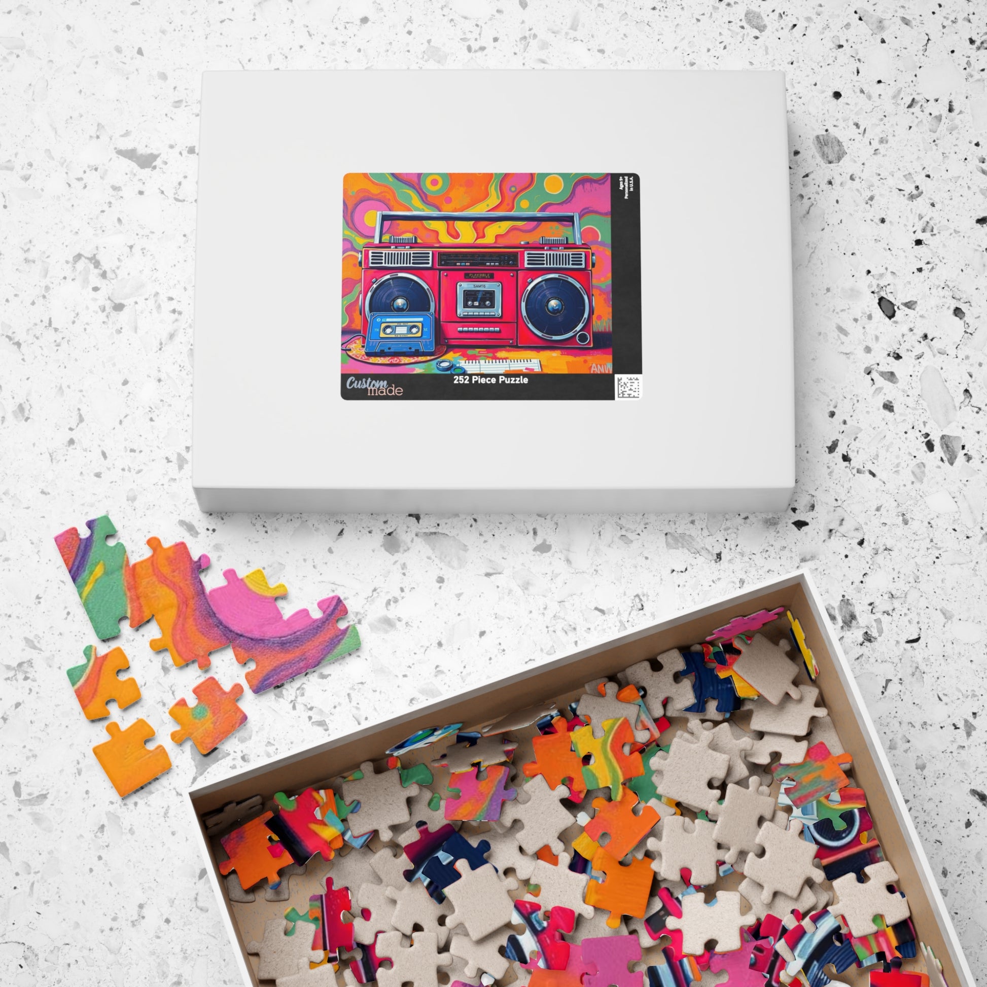 Retro Boombox Puzzle - Pop Art Jigsaw Game, Fun Family Activity, Music Lover Gift, Vintage Vibe, Home Entertainment, Perfect for Game Night Puzzle The Puzzle Chest