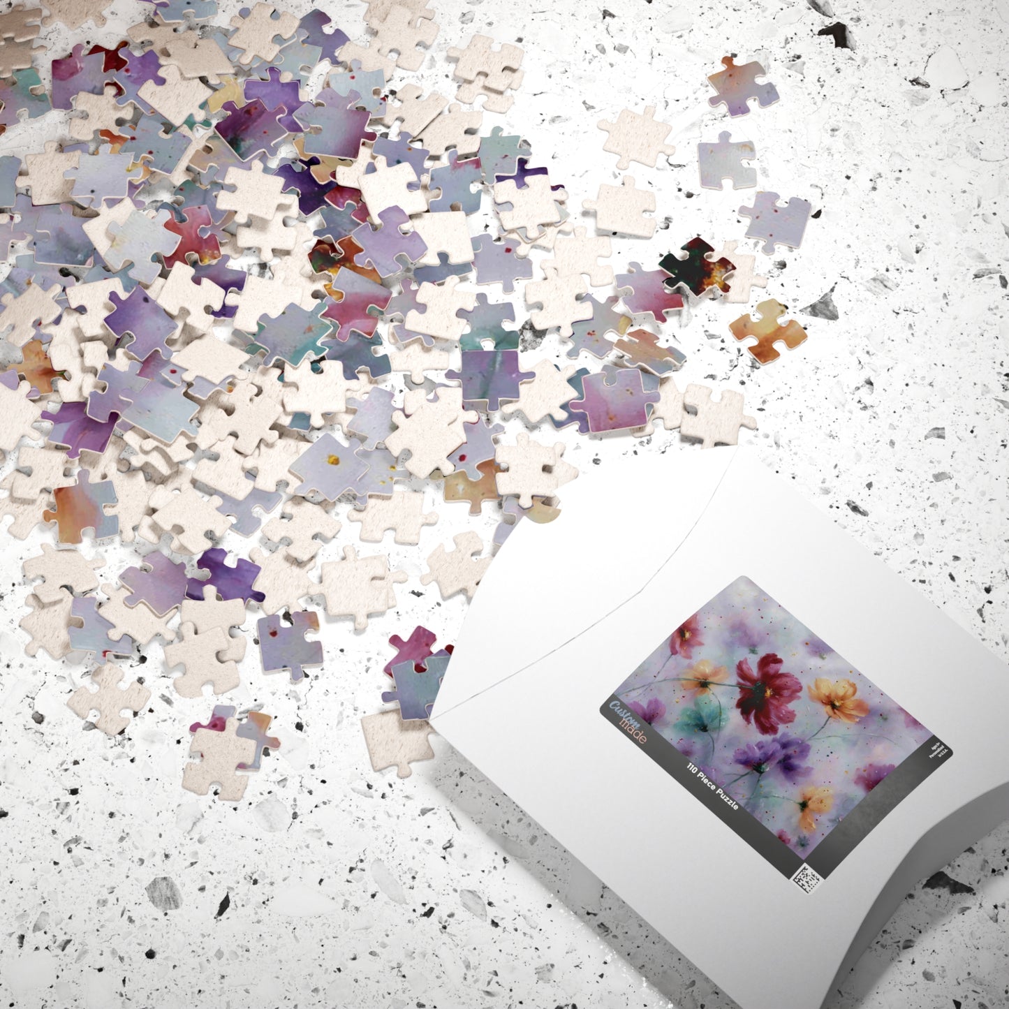 Pastel Bloom Jigsaw Puzzle - Vibrant Abstract Flowers with Gentle Whimsy