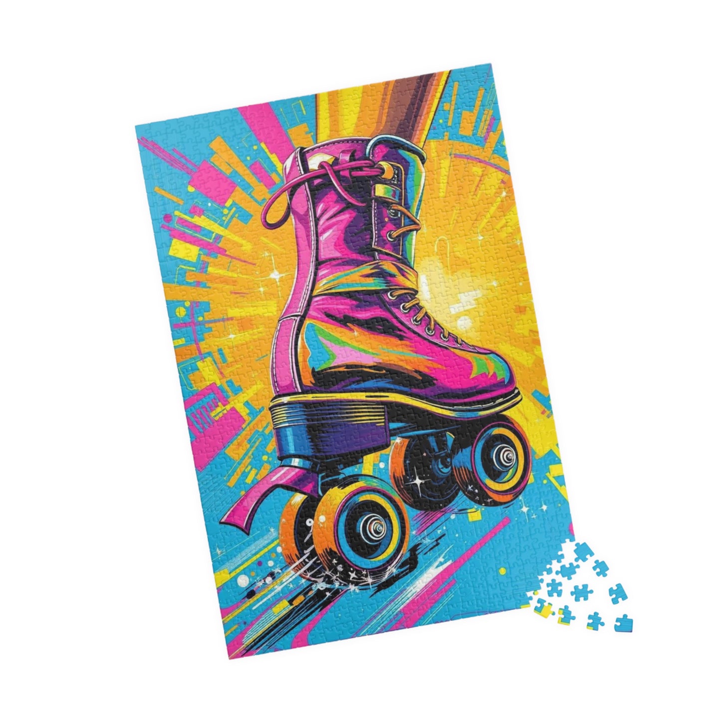 Colorful Roller Skate Puzzle | Pop Art Jigsaw Game | Fun Gift for Roller Skating Lovers | 110-1014 Piece | Family Game Night, Unique Home Puzzle The Puzzle Chest