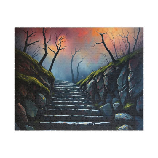 Steps Into Oblivion Jigsaw Puzzle for Adults, Gothic Puzzle, Dark Fantasy Landscape Puzzle Gift for Puzzle Lover, Game Night, Mindful Hobby 520 pcs (Horizontal) Puzzle The Puzzle Chest