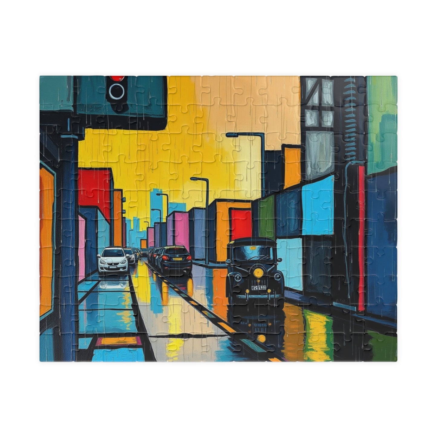 Colorful Cityscape Puzzle - Abstract Art, Jigsaw Game for Adults, Gift for Friends, Family Fun, Mindfulness Activity, Brain Teaser 110 pcs (Horizontal) Puzzle The Puzzle Chest