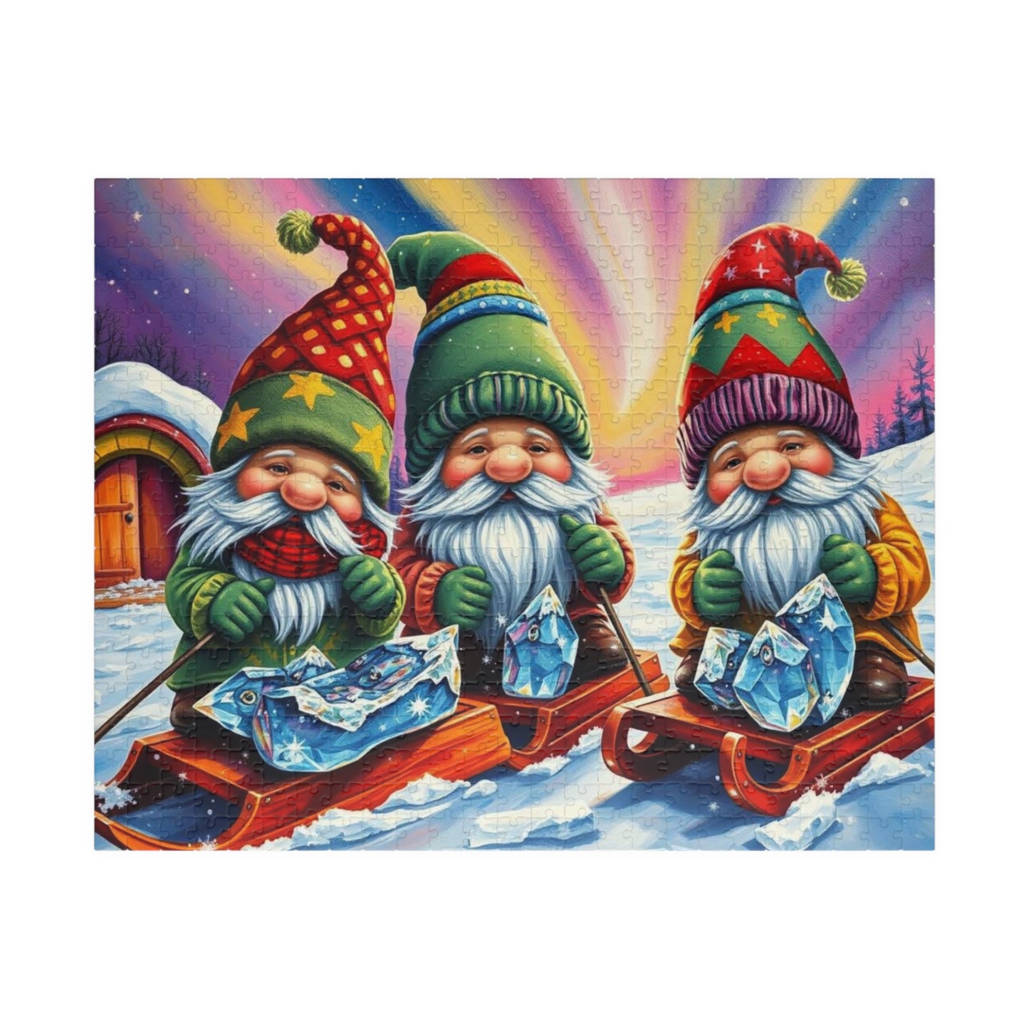 Gnome Ice Fishing Retreat Jigsaw Puzzle, 110-1014-Piece Christmas Jigsaw for Family Fun, Seasonal Decor, Holiday Gift, Festive Activity