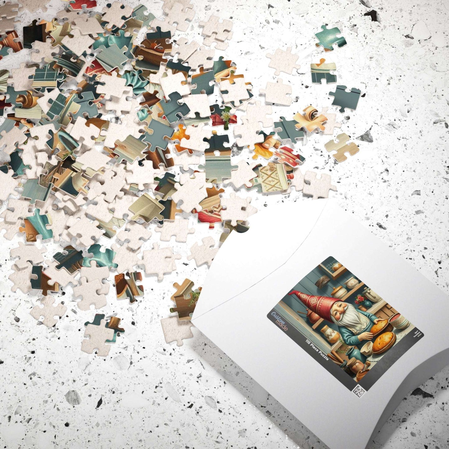 Nordic Gnome Baking Pies – Scandinavian Folk Rustic Kitchen Jigsaw Puzzle Puzzle The Puzzle Chest