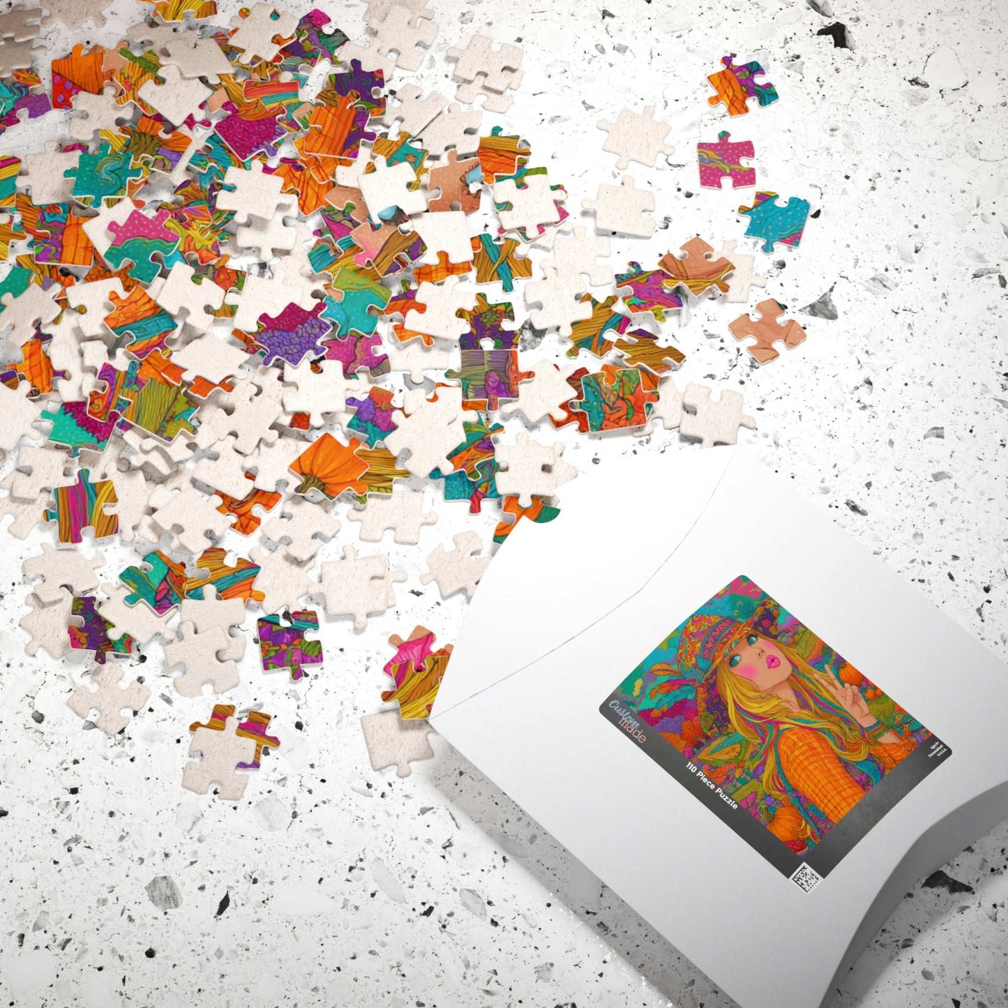 Retro Psychedelic Cowgirl Jigsaw Puzzle - Autumn Themed Cartoon Illustration, Artsy Gifts, Recreational Activities, Cozy Nights, Family Time Puzzle The Puzzle Chest