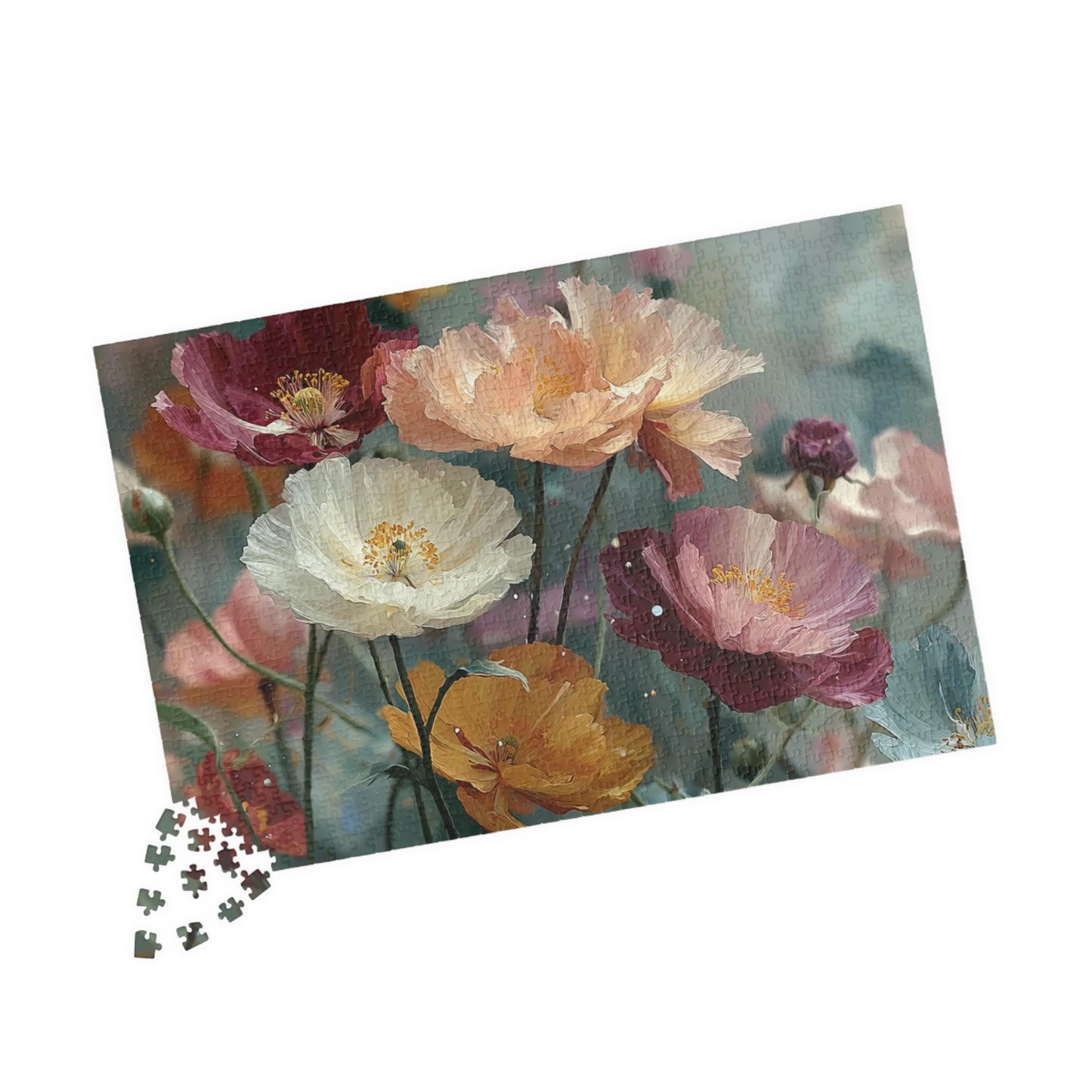 Dreamy Floral Art Jigsaw Puzzle - Whimsical Wildflowers, Botanical Artwork