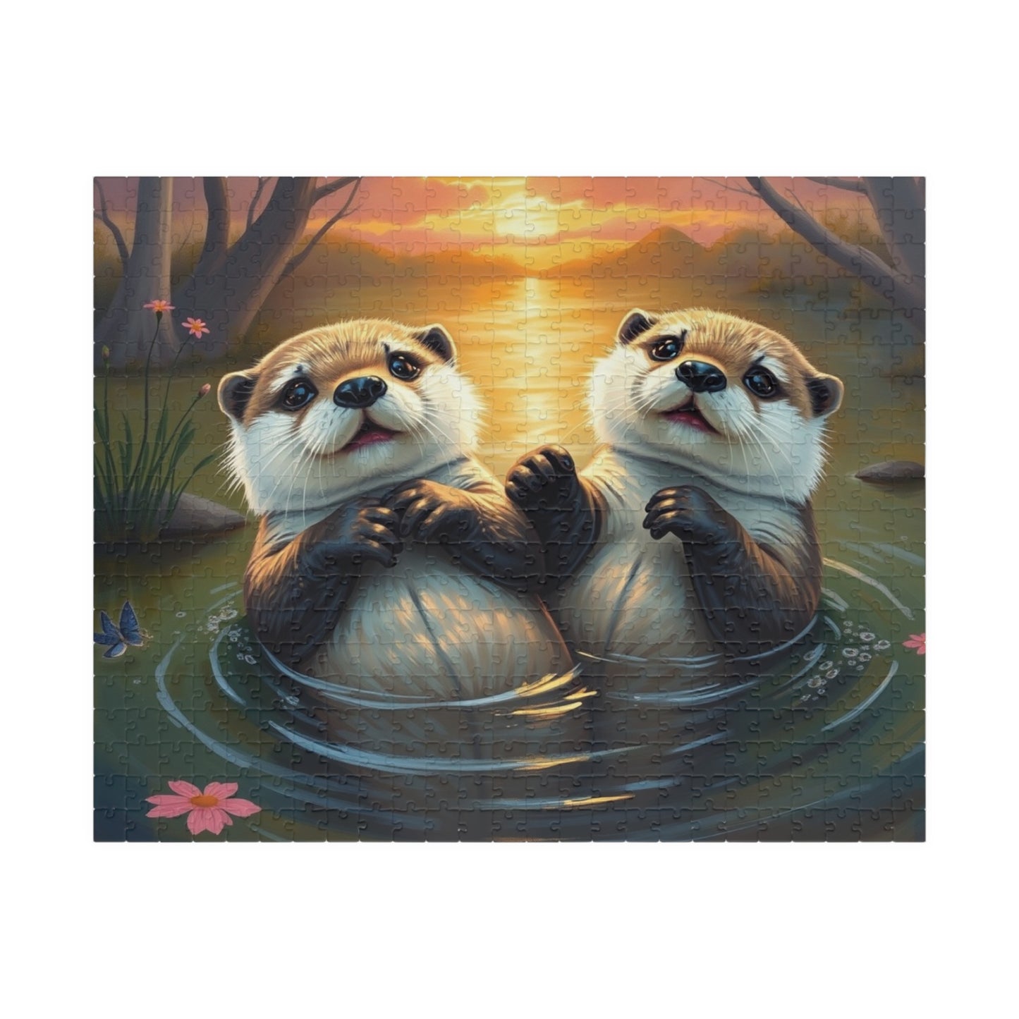 Cute Otters Jigsaw Puzzle for Families, Fun Game Night Activity, Nature Lovers Gift for Friends, Home Entertainment, Brain Teaser 520 pcs (Horizontal) Puzzle The Puzzle Chest