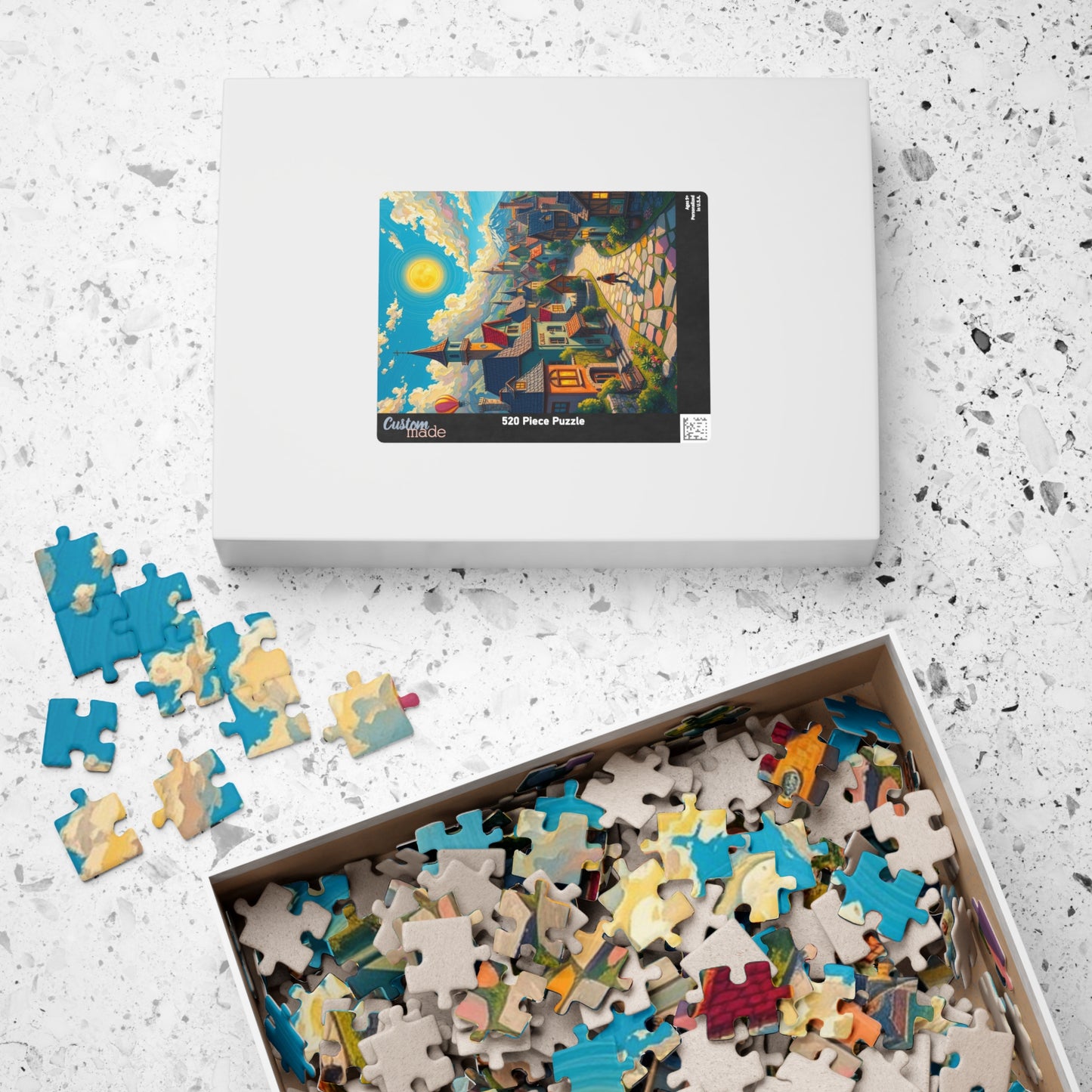 Charming Village Puzzle - 110, 252, 520, 1014 pieces, Scenic Artwork for Family Fun, Gift for Puzzle Lovers and Art Enthusiasts, Home Decor The Puzzle Chest