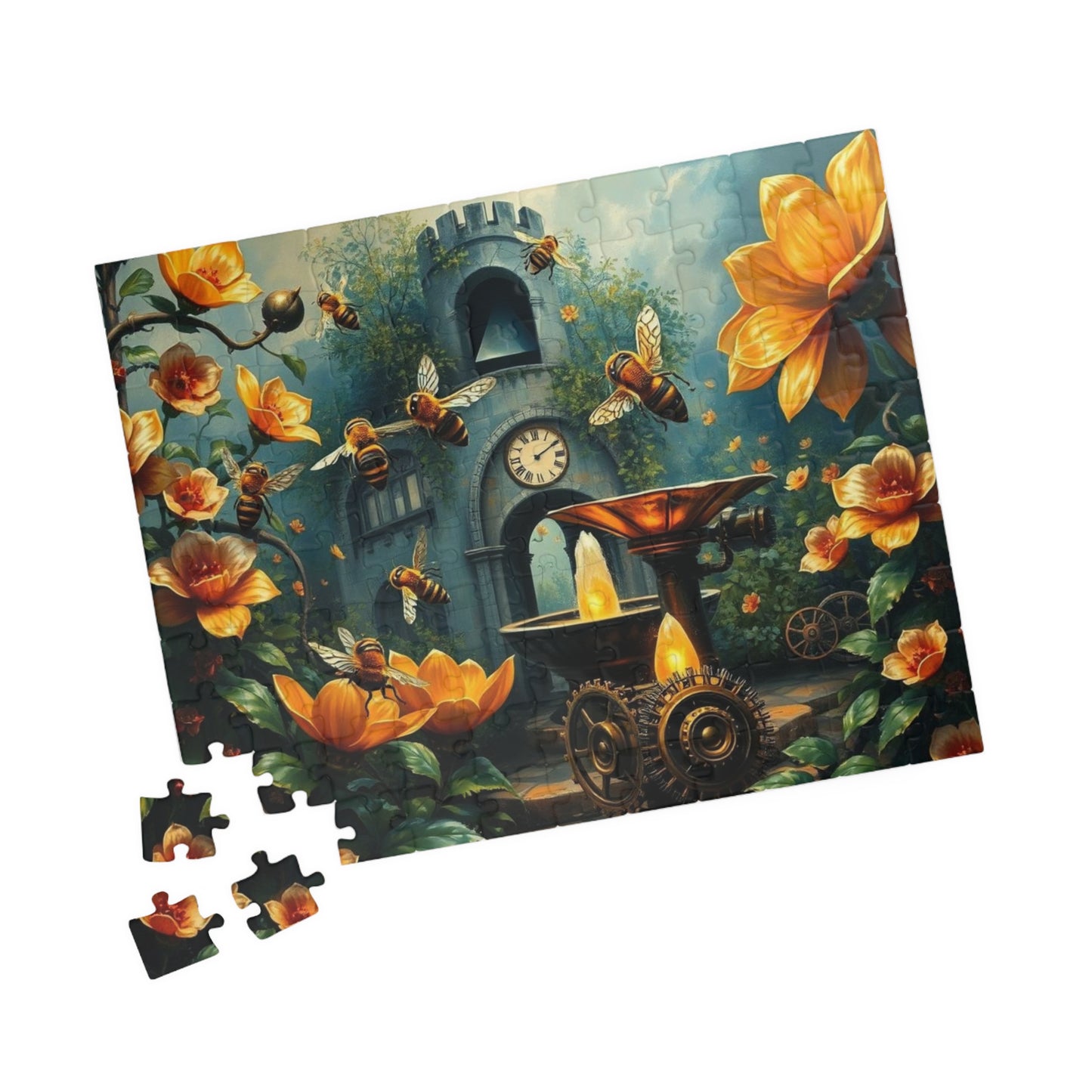 Floral Garden Steampunk Jigsaw Puzzle - Mindful Home Entertainment, Fun Family Game Night, Puzzle Lover Gift for Friend, Unique Brain Teaser Puzzle The Puzzle Chest