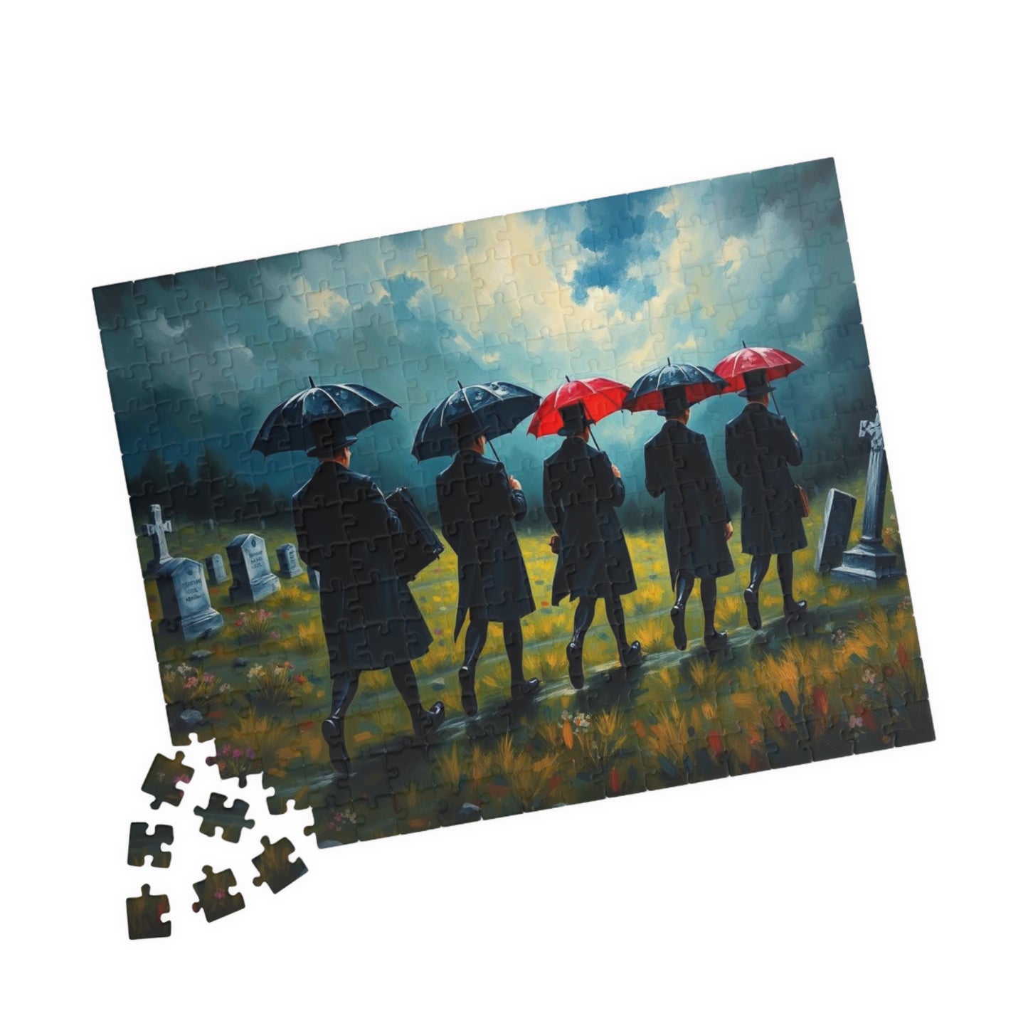 Gothic Procession Jigsaw Puzzle, Gothic Puzzle, Dark Art Puzzle, Stormy Cemetery Landscape Puzzle, 1000-Piece Puzzle Gift for Puzzle Lovers Puzzle The Puzzle Chest