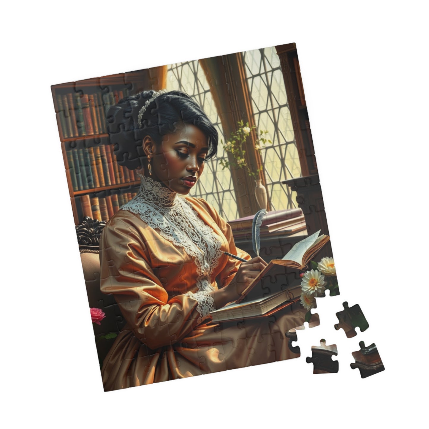 African American Woman Puzzle, Victorian Era Black Woman Reading Jigsaw, Family Game Night, Creative Activity, Black History Month Gift Puzzle The Puzzle Chest