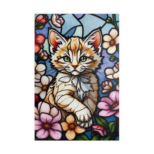 Cat Floral Stained Glass Puzzle - 110, 252, 520, 1014-piece, Fun Gift for Cat Lovers, Family Activities, Rainy Day Fun, Relaxing Hobby, 1014 pcs (Vertical) Puzzle The Puzzle Chest
