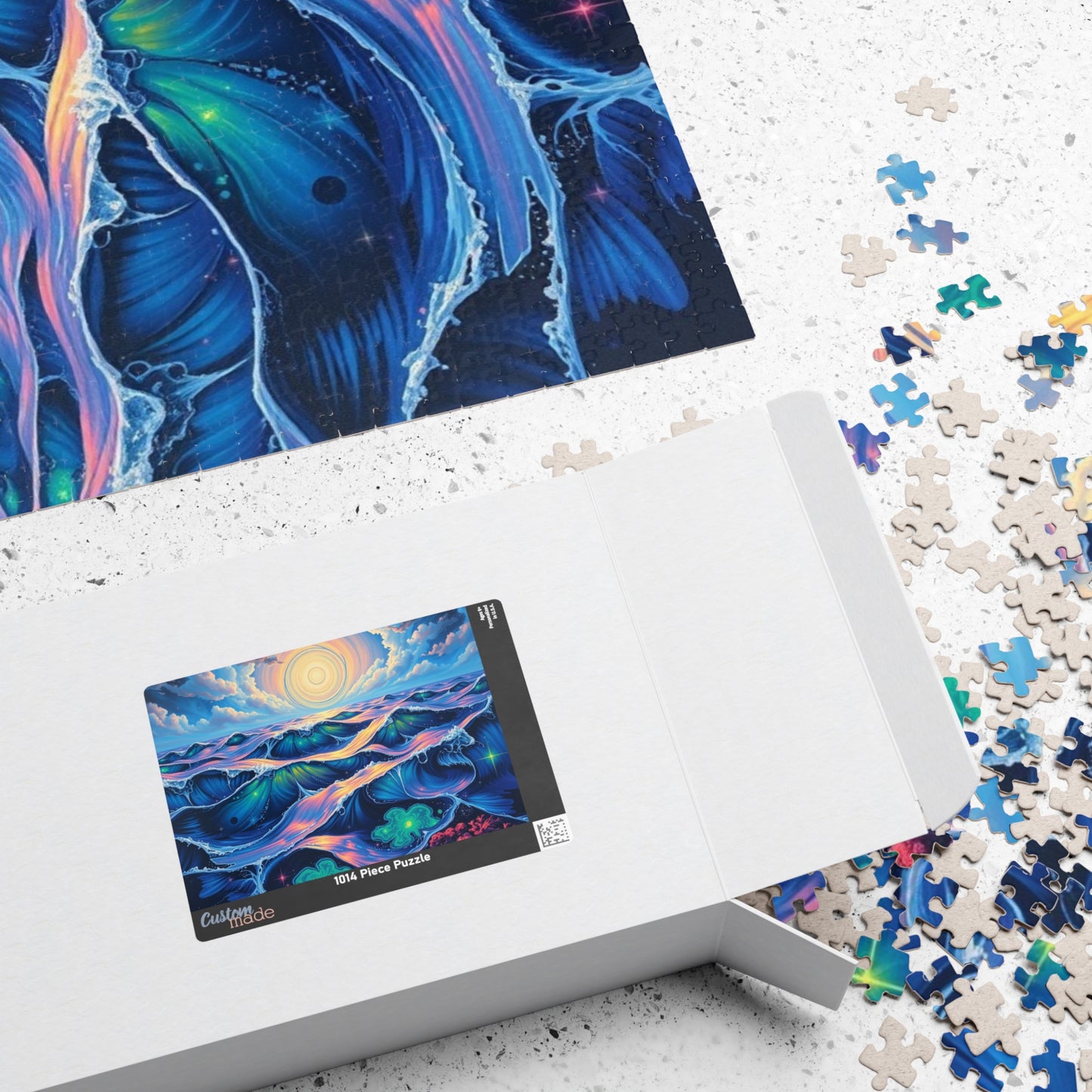 Colorful Ocean Waves Jigsaw Puzzle, Beautiful Art Puzzle for Adults, Family Game Night or Solo Fun, Best Unique Holiday Puzzle Lover Gift Puzzle The Puzzle Chest
