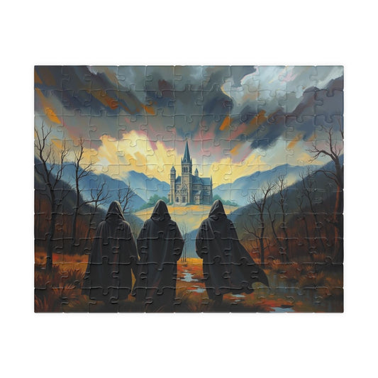Twilight Pilgrimage Jigsaw Puzzle for Adult, Gothic Puzzle, Dark Fantasy Landscape Puzzle, Gift for Puzzle Lover, 1000-Piece Puzzle Mindful 110 pcs (Horizontal) Puzzle The Puzzle Chest