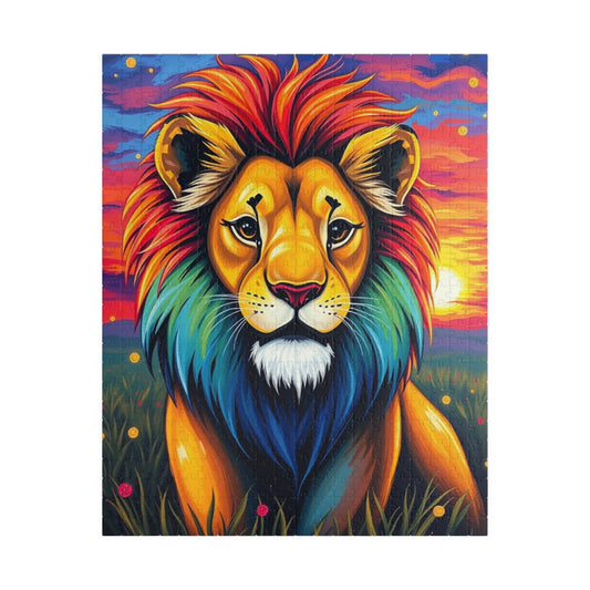 Vibrant Lion Jigsaw Puzzle, Colorful Animal Jigsaw Game for Family Fun, Kids and Adults, Gift for Friends, Home Entertainment, Brain Teaser 520 pcs (Vertical) Puzzle The Puzzle Chest