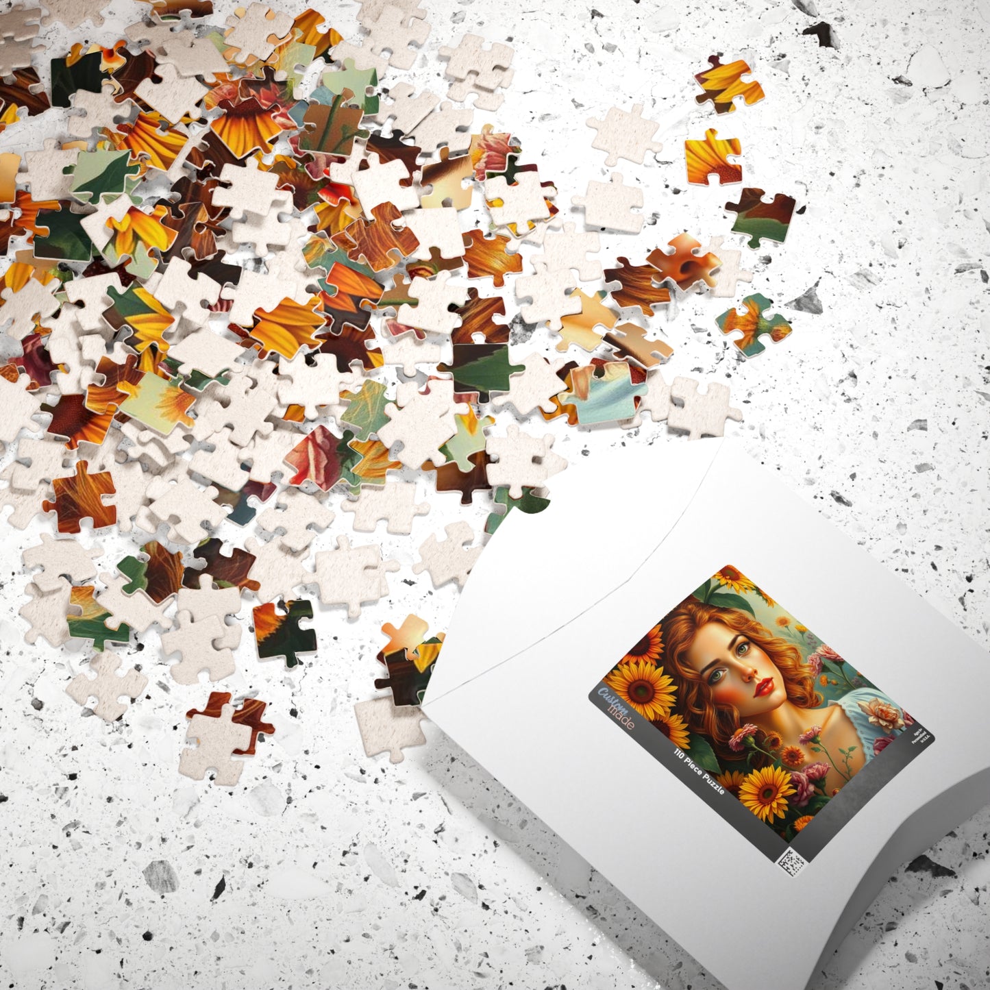 Sunflower Muse Jigsaw Puzzle for Adults, Woman Floral Portrait, Creative Hobby Puzzle Gift for Friends and Family, Fun Challenge Puzzle The Puzzle Chest