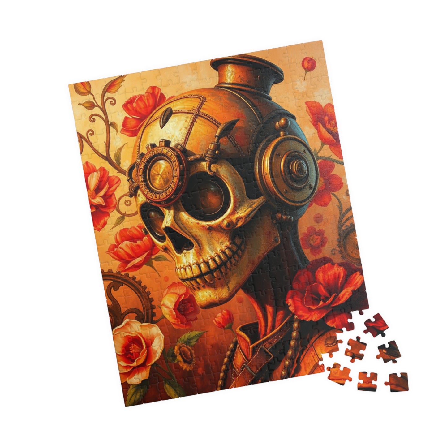 Steampunk Skull Puzzle, 110-1014 Piece Unique Art Gift, Family Fun, Halloween Puzzle Decor, Home Entertainment, Puzzle Lover Brain Teaser Puzzle The Puzzle Chest