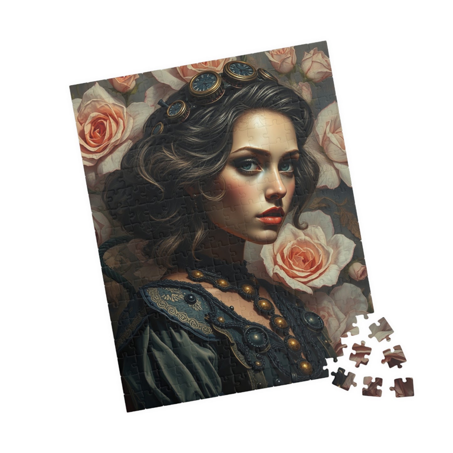 Beautiful Floral Portrait Puzzle, 110-1014 Piece Steampunk Design Jigsaw Game, Unique Gift for Art Lover Puzzle Enthusiast, Family Activity Puzzle The Puzzle Chest