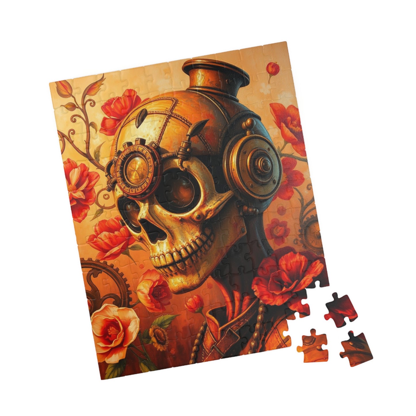 Steampunk Skull Puzzle, 110-1014 Piece Unique Art Gift, Family Fun, Halloween Puzzle Decor, Home Entertainment, Puzzle Lover Brain Teaser Puzzle The Puzzle Chest