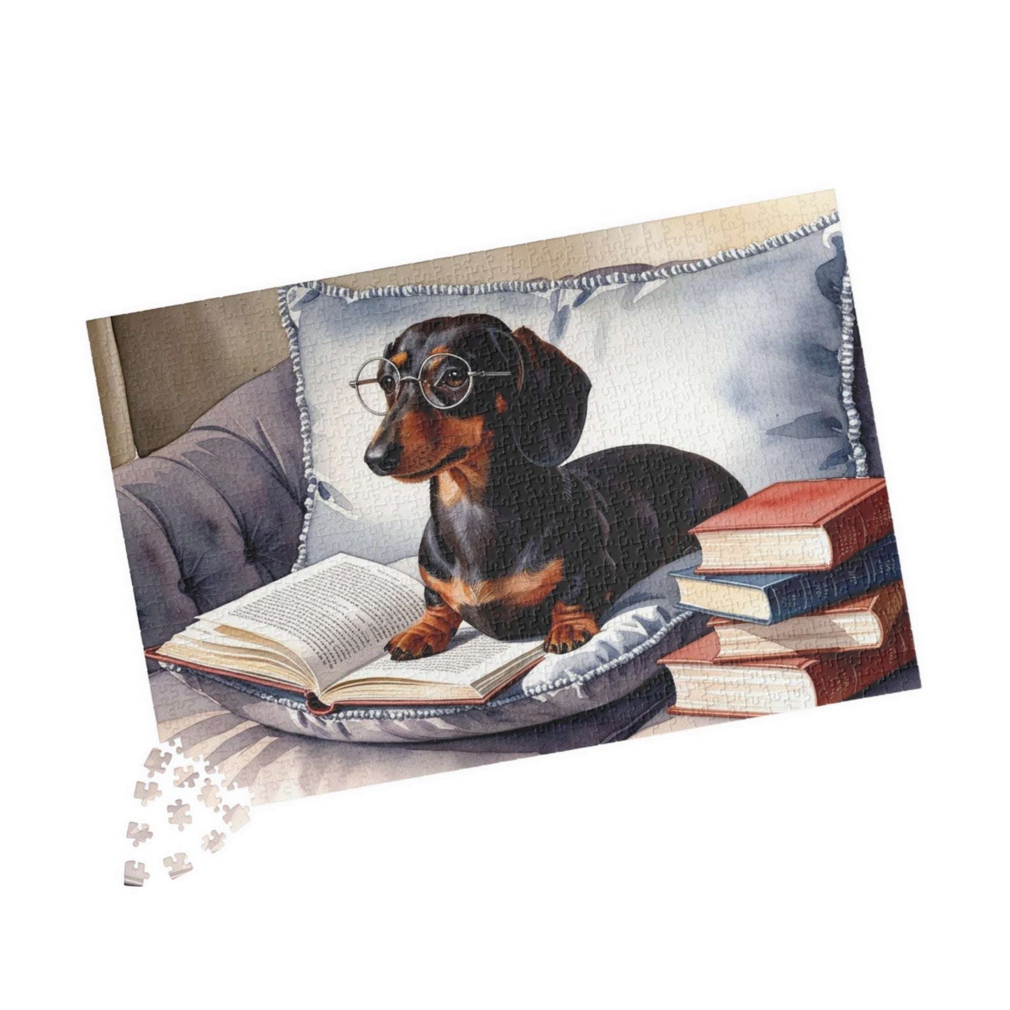 Dachshund Book Lover Puzzle - Cozy Pet Puzzle for Dog Lovers, Family Game Night, Gift for Bookworms, Fun Indoor Activity, Relaxing Gift Puzzle The Puzzle Chest