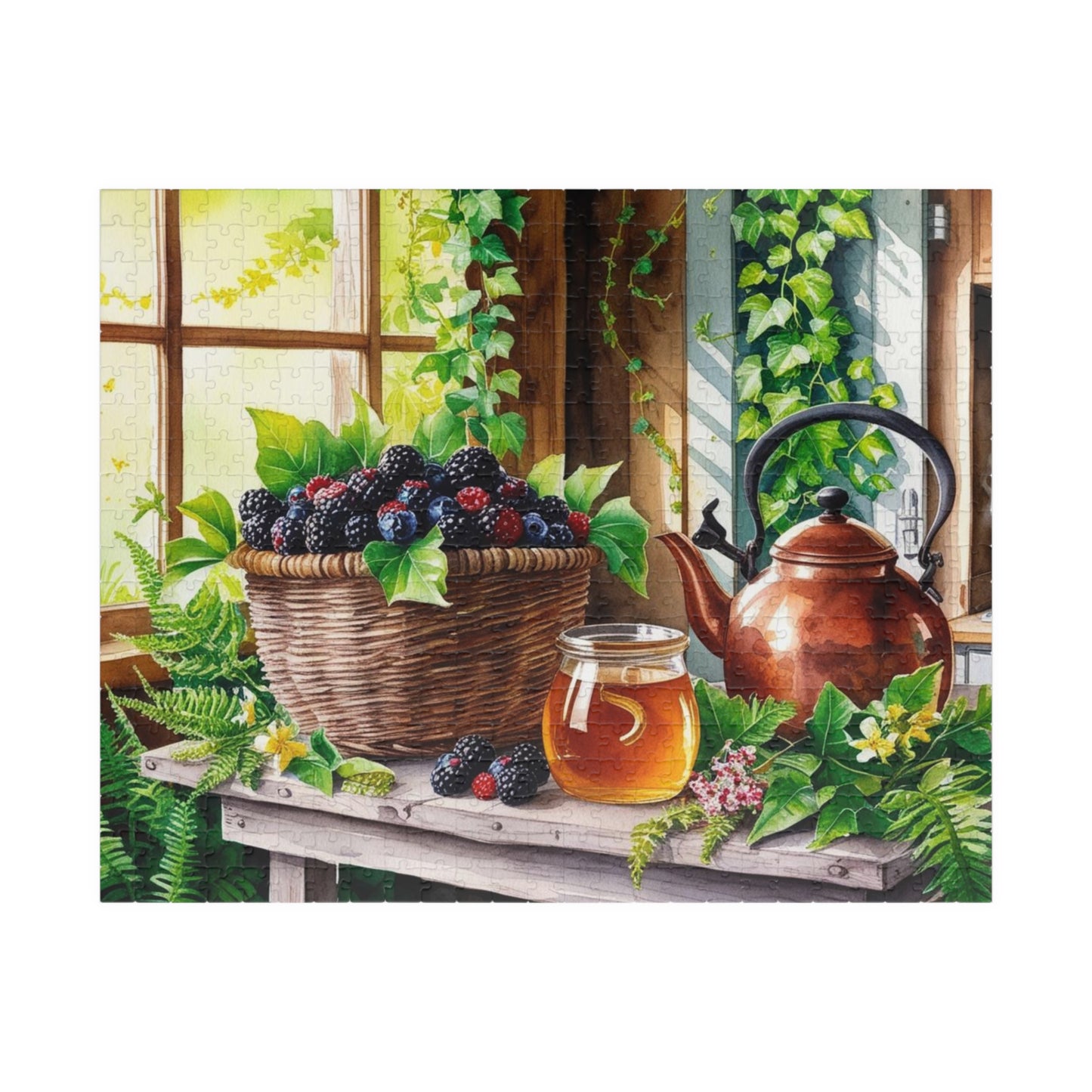Foodie Jigsaw Puzzle, Quaint Kitchen Wild Berries and Honey 110-1014 Piece, Cabin Fever Activity, Brain Teaser, Unique Gift for Nature Lover 520 pcs (Horizontal) Puzzle The Puzzle Chest