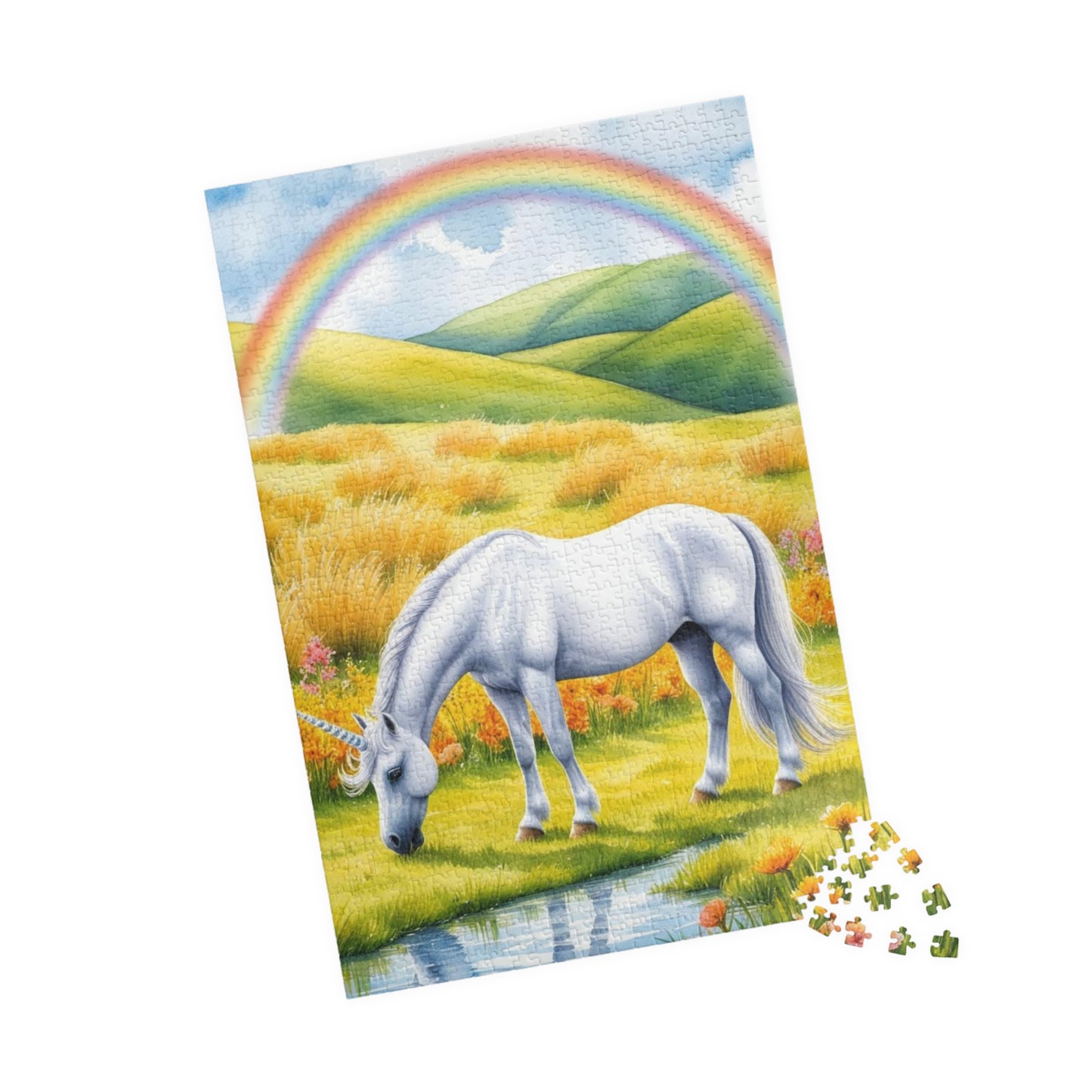 Mythical Unicorn Jigsaw Puzzle, Fantasy Landscape Puzzle Lover Gift, Rainbow Meadow 110-1014 Piece Family Activity Mind Challenge, Hobby Puzzle The Puzzle Chest