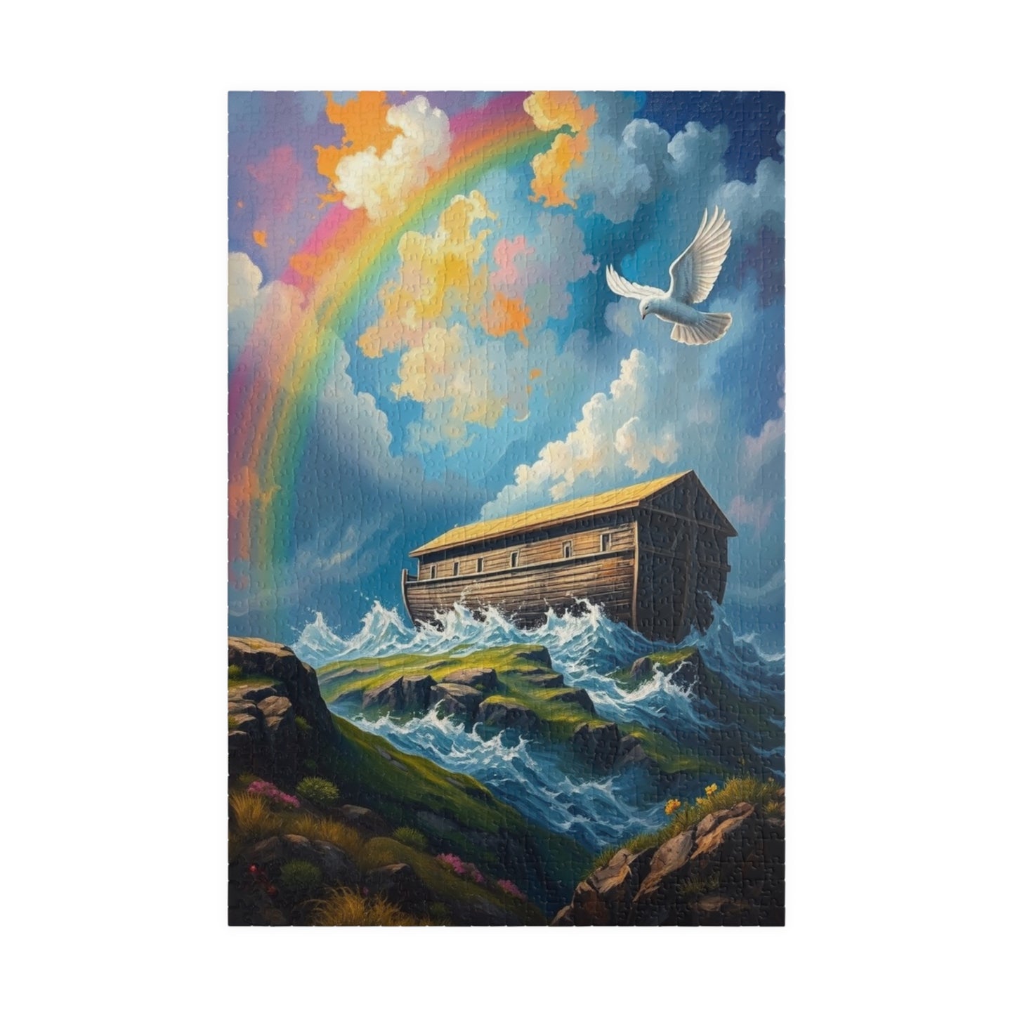 Noah's Ark Puzzle, Religious Jigsaw Game, Christian Art Puzzle, Fun Family Activity, Home Entertainment, Faith Based Gift for Adult 1014 pcs (Vertical) Puzzle The Puzzle Chest