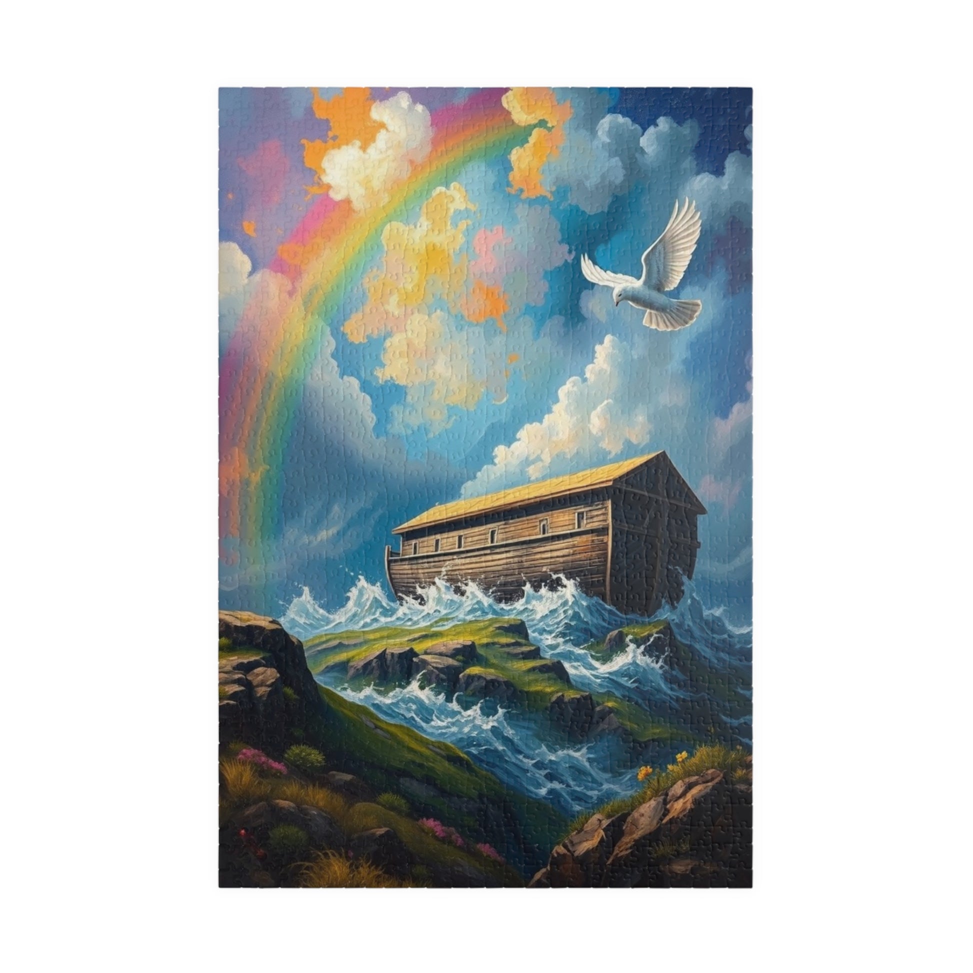 Noah's Ark Puzzle, Religious Jigsaw Game, Christian Art Puzzle, Fun Family Activity, Home Entertainment, Faith Based Gift for Adult 1014 pcs (Vertical) Puzzle The Puzzle Chest