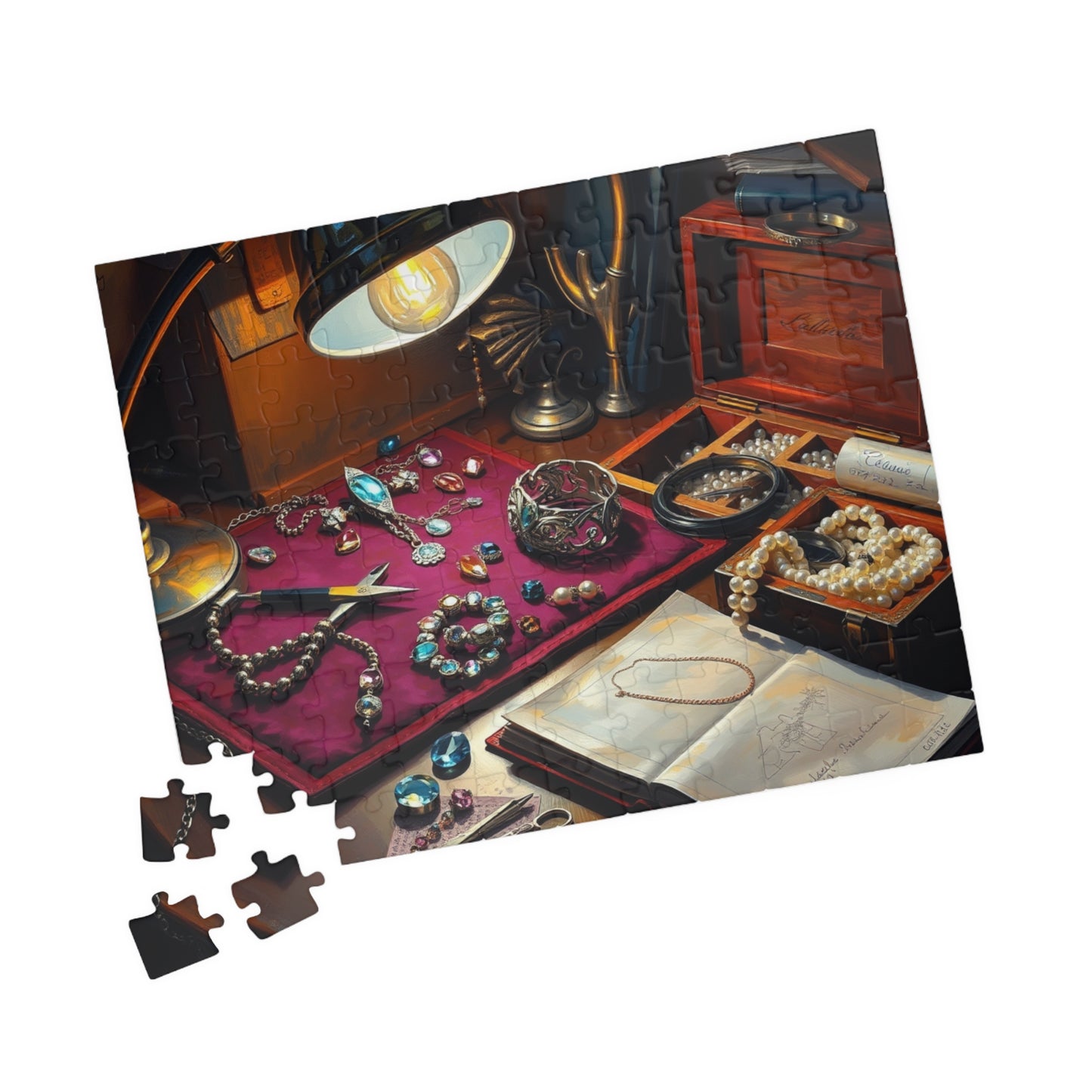 Jewelry Maker Workbench Jigsaw Puzzle, Intricate Beads, Gems and Crafting Scene, Detailed Crafting Table Design, Mindful Hobby, DIY Crafters Puzzle The Puzzle Chest
