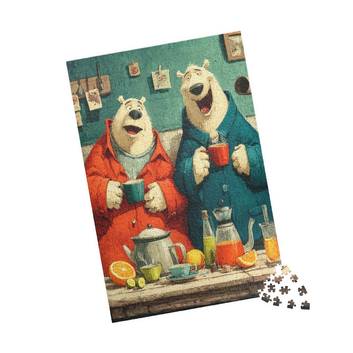 Cartoon Bear Tea Party – Whimsical Cute Animal Jigsaw Puzzle with Adorable Characters 1014 pcs (Vertical) Puzzle The Puzzle Chest