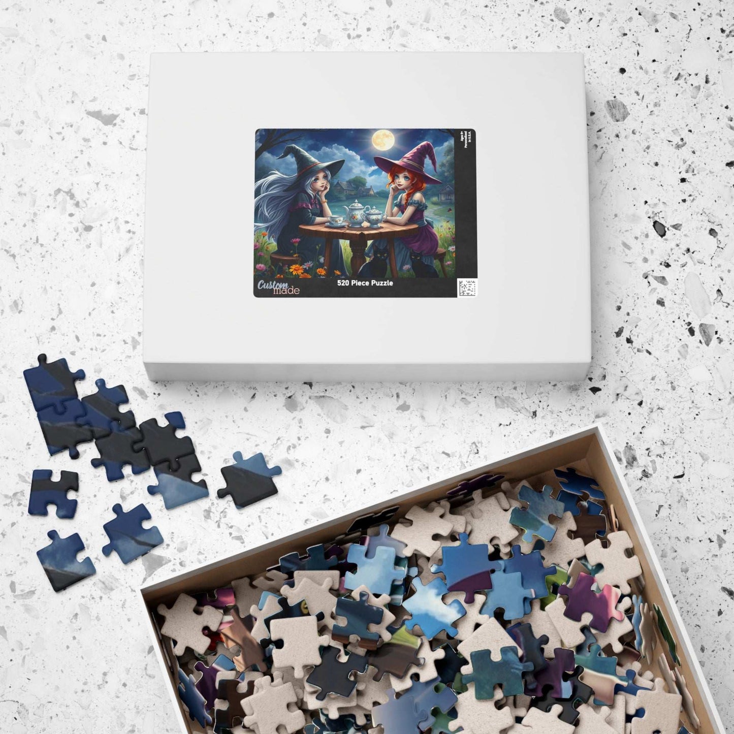 Magical Tea Time Puzzle, Enchanting Puzzle Art, Halloween Witch-Themed Jigsaw Game, Family Night, Fantasy Gift for Puzzle Lover Puzzle The Puzzle Chest