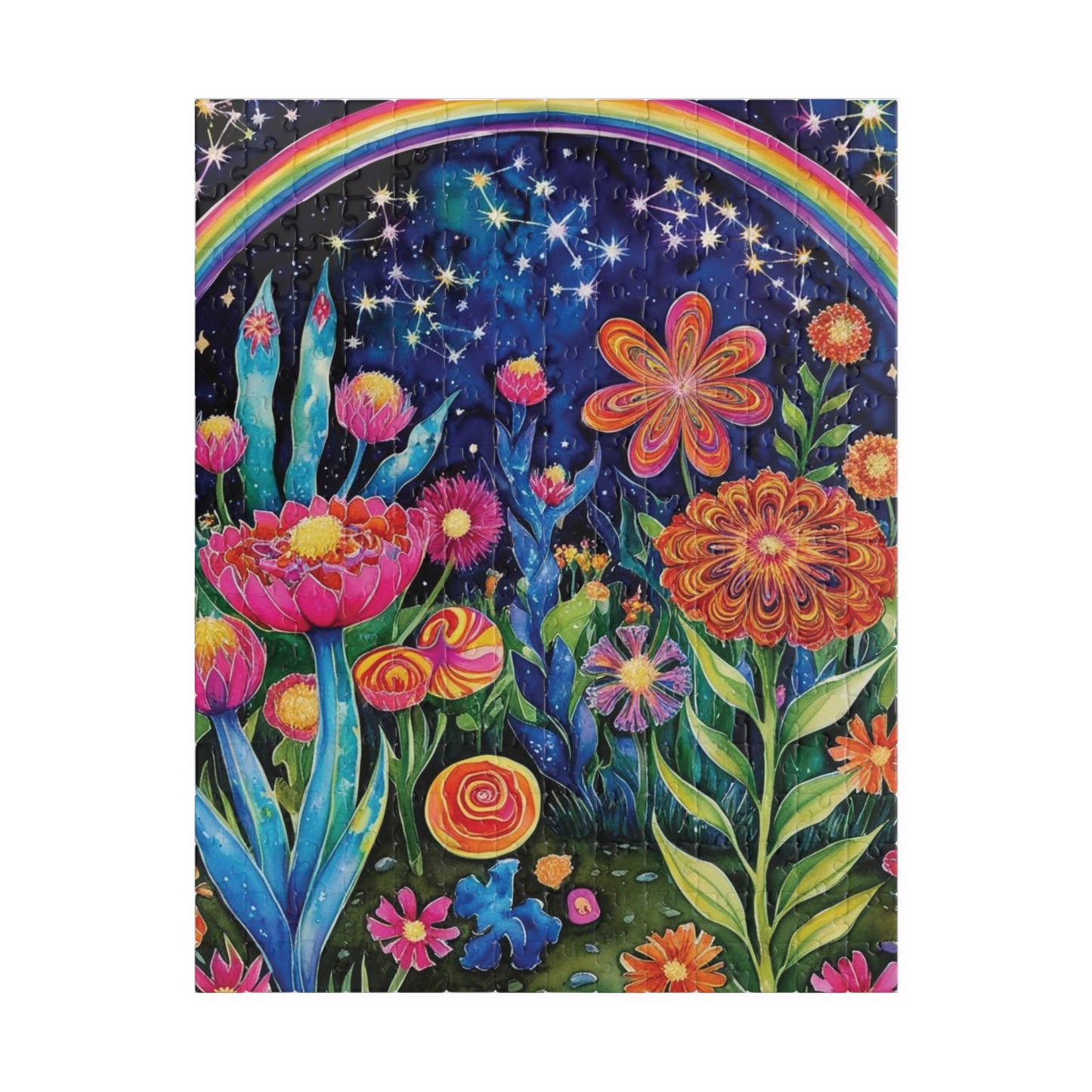 Trippy Puzzle, Glow in the Dark Garden, Otherworldly Hues Jigsaw Puzzle Game for Adults, Mind-Bending Design for Puzzle Lover, Enthusiasts 252 pcs (Vertical) Puzzle The Puzzle Chest