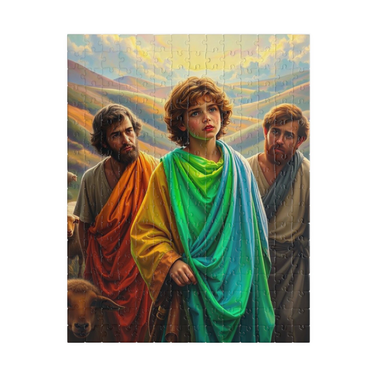 Christian Jigsaw Puzzle - Biblical Story of Josephs Multi-Colored Coat, Religious Gift for Friend, Family Activity, Educational Toy, Hobby 252 pcs (Vertical) Puzzle The Puzzle Chest