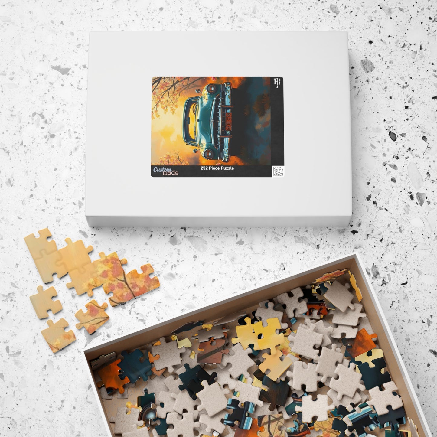 Fall Vintage Car Puzzle - 110, 252, 520, 1014-piece, Nostalgic Autumn Jigsaw for Car Lovers, Gift for Father's Day, Family Game Night Puzzle The Puzzle Chest