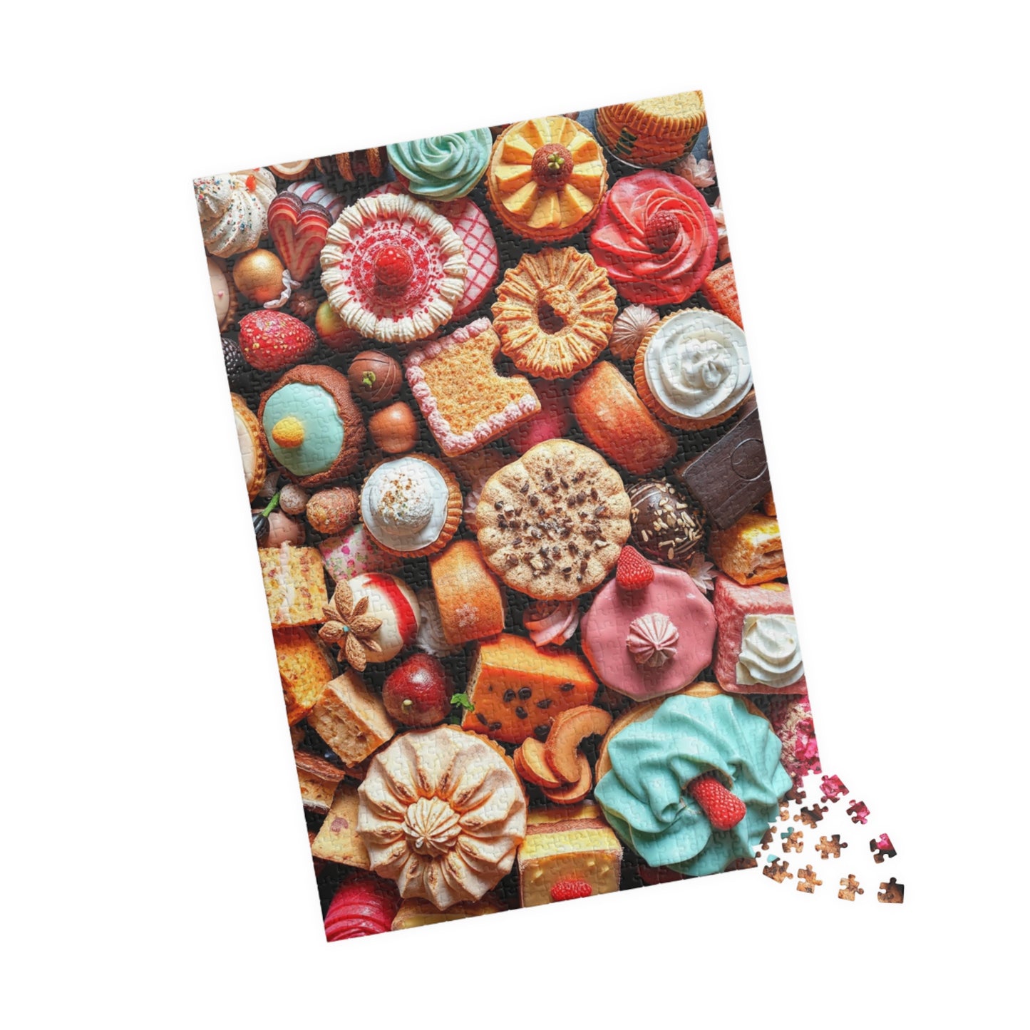 Chaotic Dessert Puzzle, Vibrant Sweets-Themed Jigsaw, Bright and Colorful Food Collage, Fun Challenging Family Activity, Foodie Puzzle Lover Puzzle The Puzzle Chest