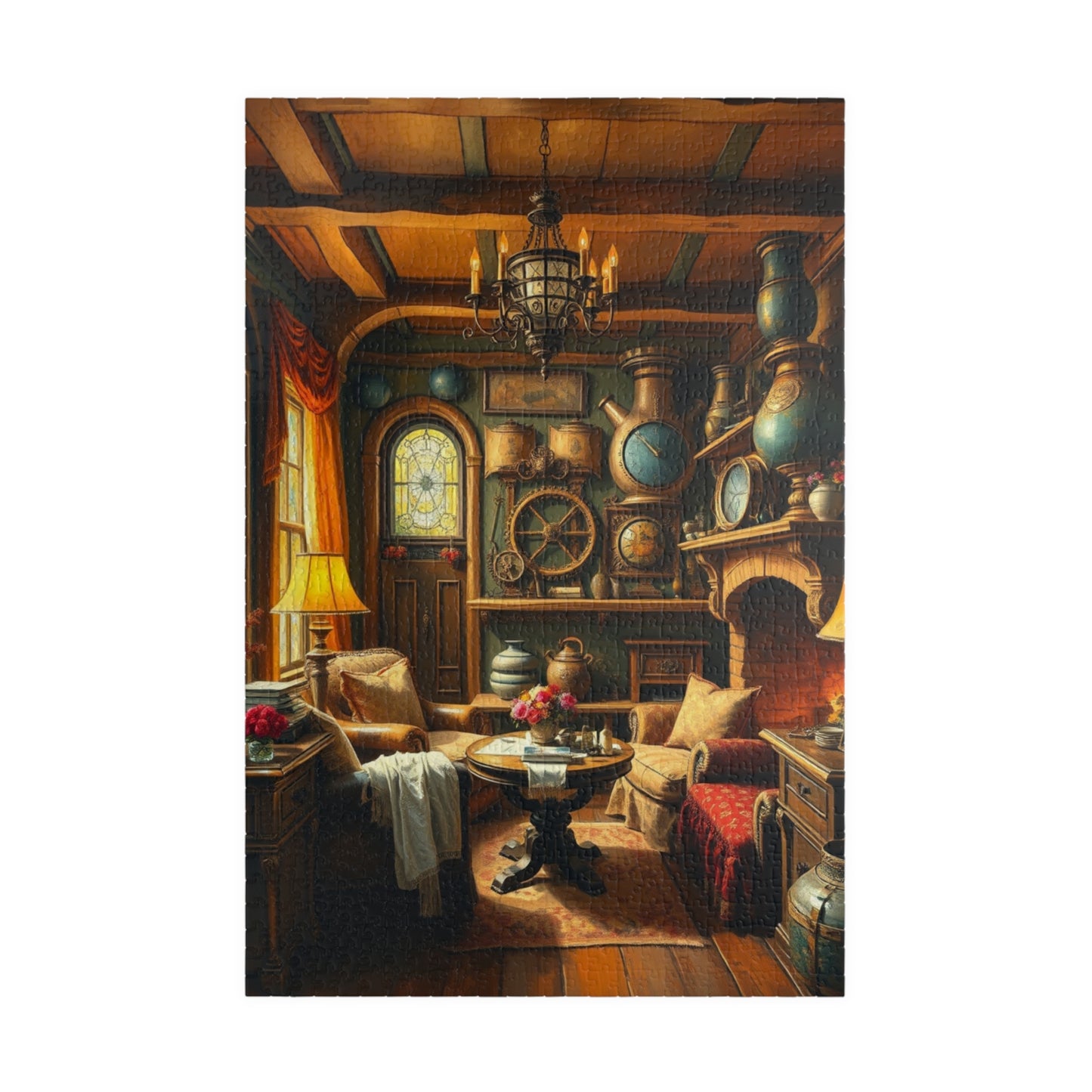 Steampunk Cozy Home Puzzle - 110, 252, 520, 1014-piece, Relaxing Game, Home Decor, Family Activity, Gift for Puzzle Lovers 1014 pcs (Vertical) Puzzle The Puzzle Chest