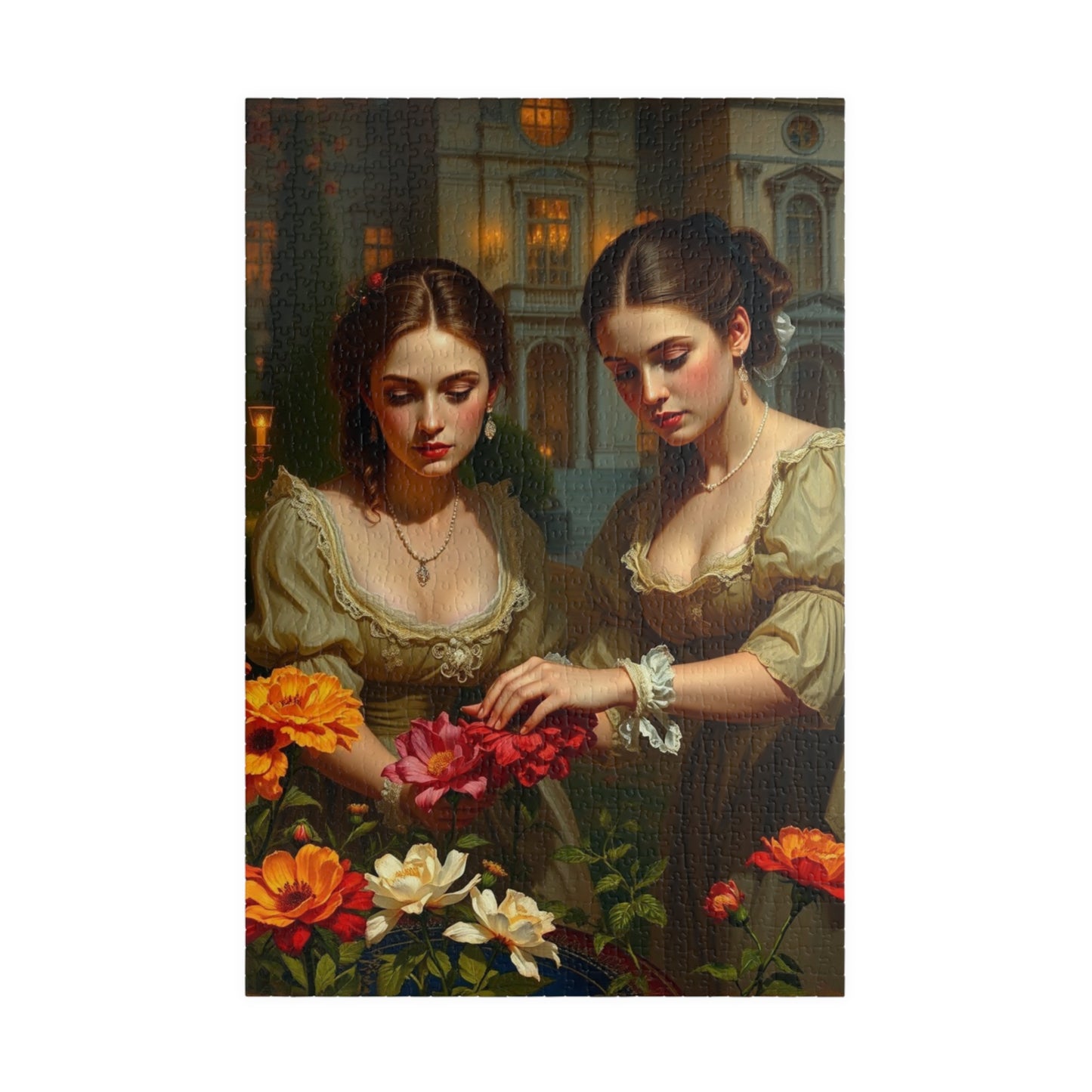 Jigsaw Puzzle, Victorian Women Garden Flowers, 110-1014 Piece - Fun Family Activity, Relaxing Hobby, Educational Game, Challenging Pastime, 1014 pcs (Vertical) Puzzle The Puzzle Chest