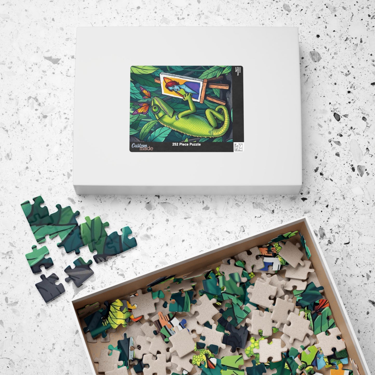 Chameleon Art Jigsaw Puzzle - 110, 252, 520, 1014-Piece, Colorful Nature Scene, Unique Gift for Puzzle Lovers, Fun Family Activity, Brain Teaser Puzzle The Puzzle Chest