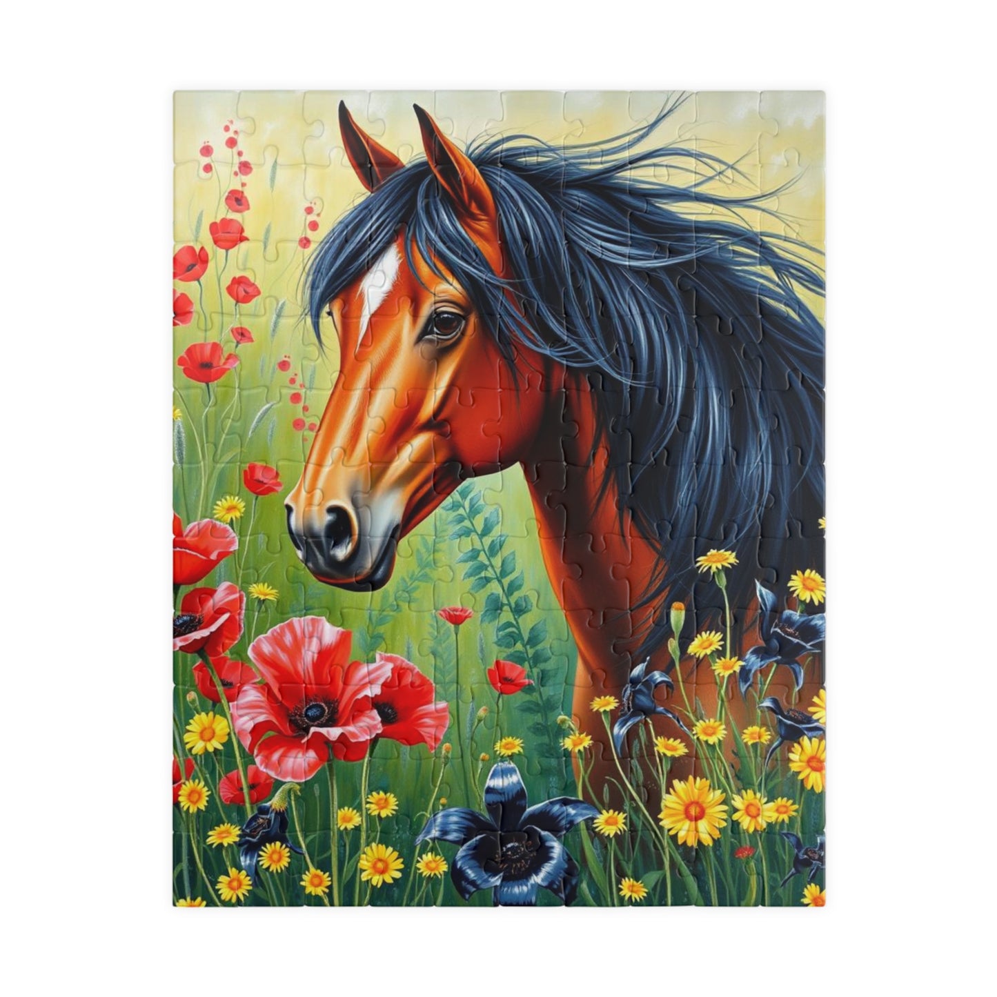 Horse-Themed Puzzle, Colorful Equine Jigsaw Game for Adults and Teens, Friend Gift for Animal Lover, Family Night, Artful Home Entertainment 110 pcs (Vertical) Puzzle The Puzzle Chest