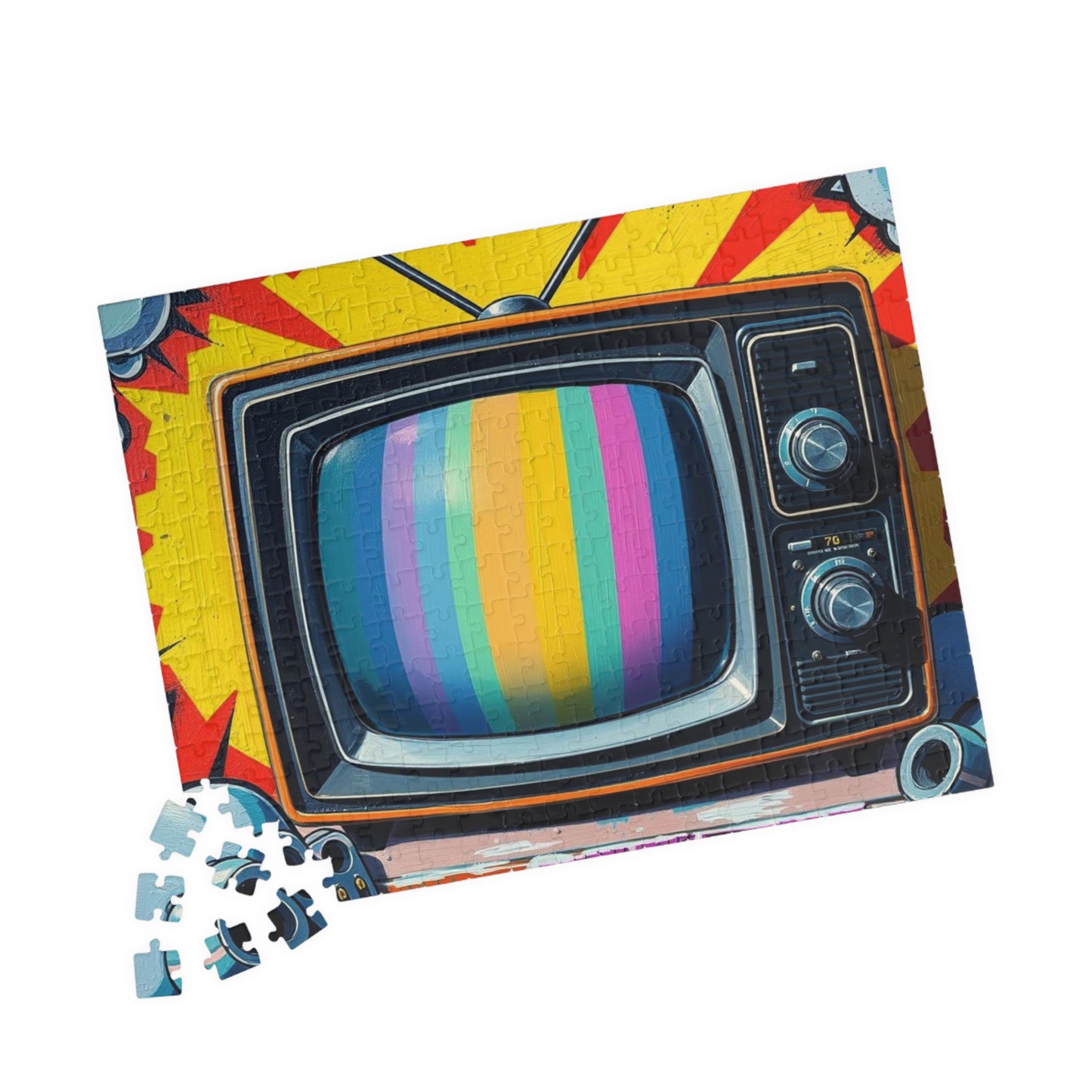 Retro TV Jigsaw Puzzle, Pop Art Design, Puzzle for Adults, Fun Family Activity, Home Entertainment, Gift for Collectors, 110-1014 Pieces Puzzle The Puzzle Chest