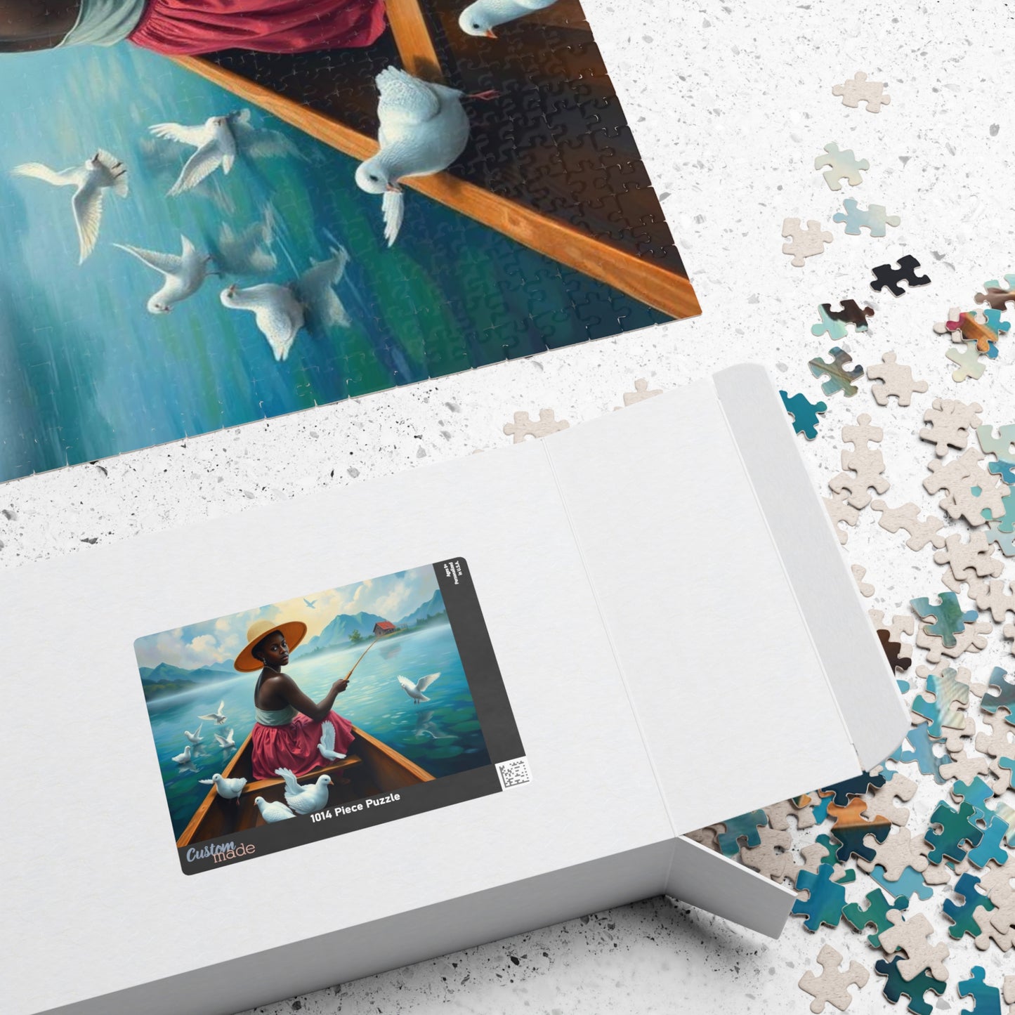 Serene Fishing Jigsaw Puzzle, African American Woman Black Artwork, Creative Gift for Friend, Family Activity Solo Fun, Home Entertainment Puzzle The Puzzle Chest