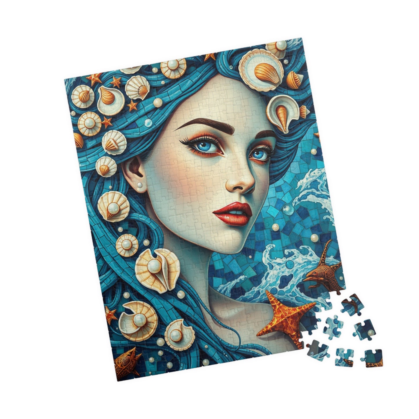 Mosaic Portrait Oceanic Goddess Puzzle, 110-1014 Piece Nautical Jigsaw Game, Unique Gifts, Mermaid Lovers, Relaxing Activity, Creative Fun Puzzle The Puzzle Chest