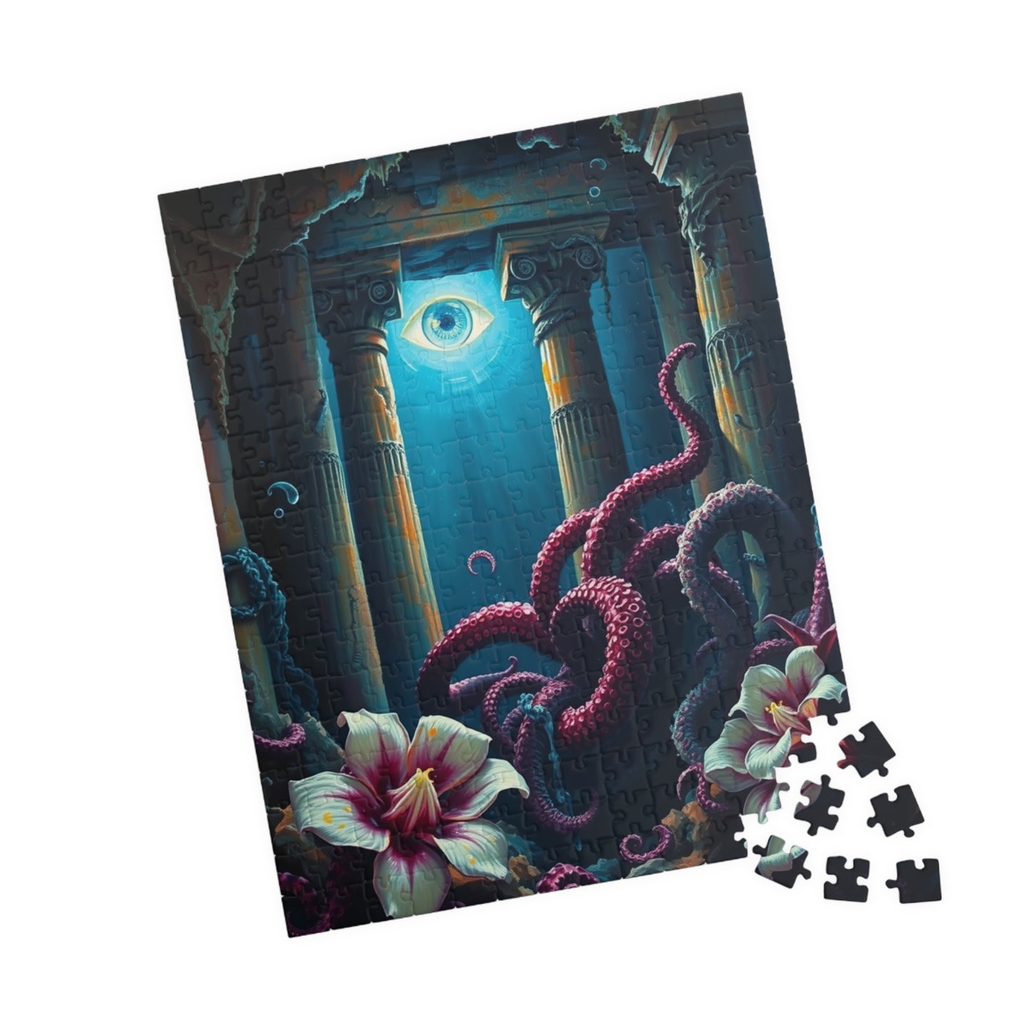 Mystical Underwater Octopus Puzzle Art, Perfect Gift for Ocean Lovers, Nautical Home Decor, Relaxation Activity, Unique Challenge Puzzle The Puzzle Chest