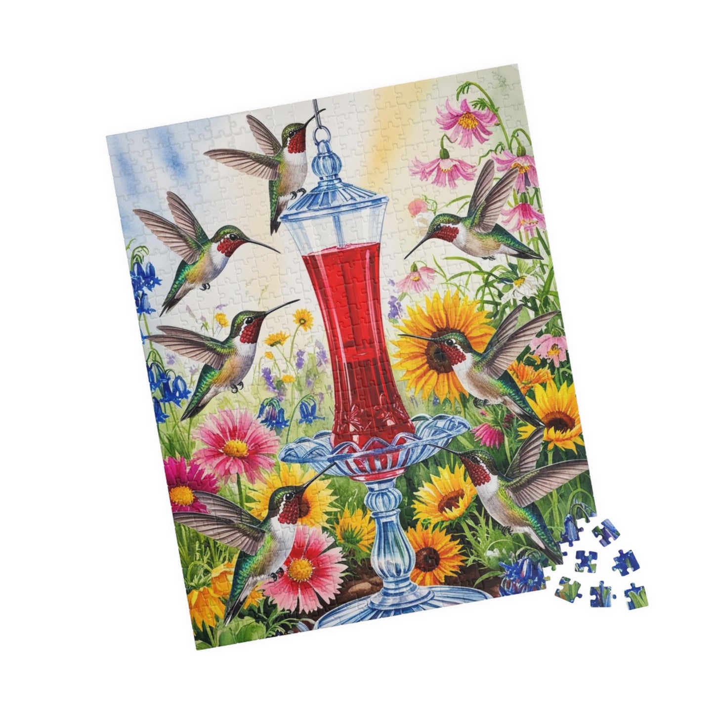 Jigsaw Puzzle - Hummingbirds and Wildflowers, 110-520 Piece, Fun and Relaxing Activity, Great for Bird Lovers. Gift for Nature Enthusiasts Puzzle The Puzzle Chest