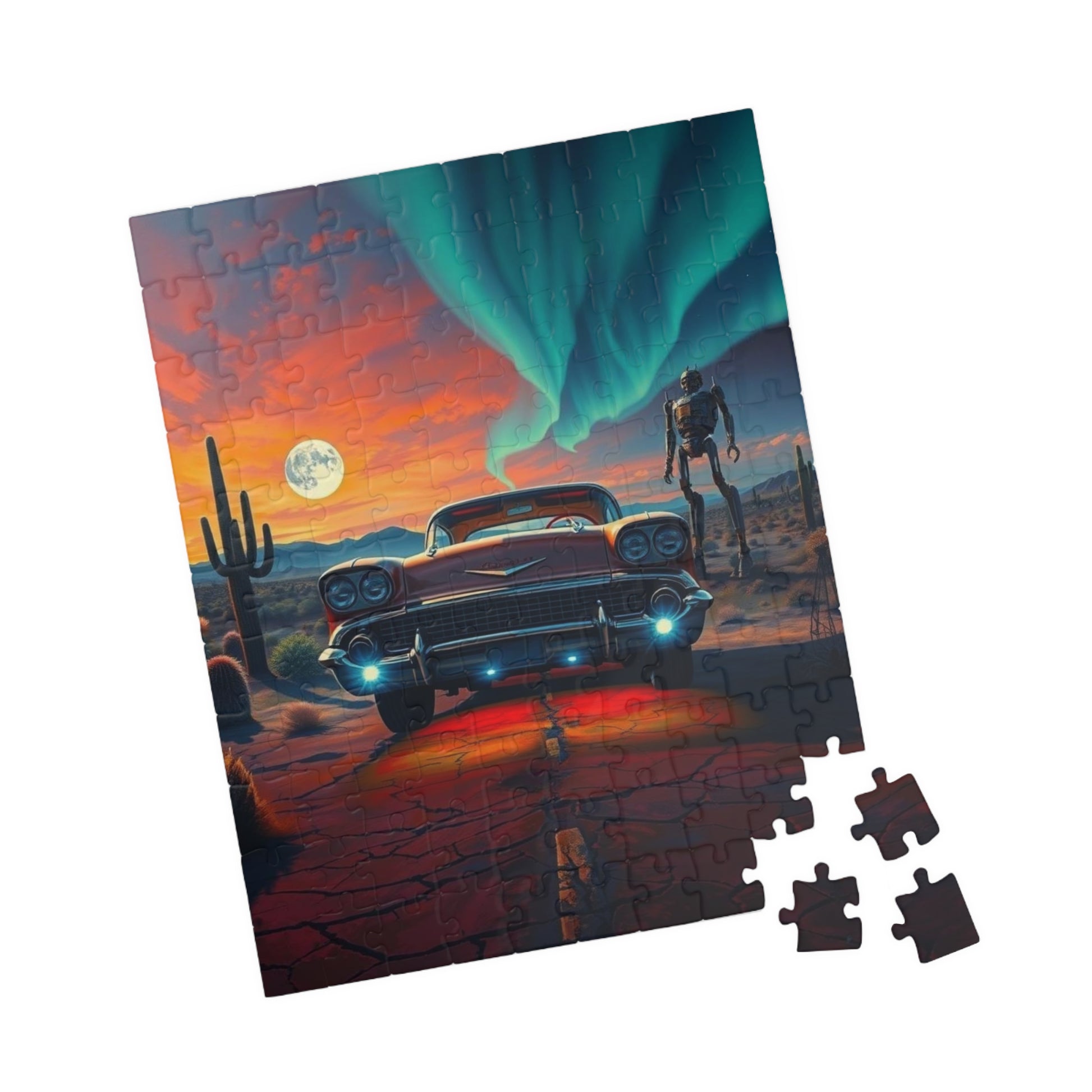 Vintage Car Puzzle, Retro Auto Art, Nostalgic Vehicle Puzzle The Puzzle Chest