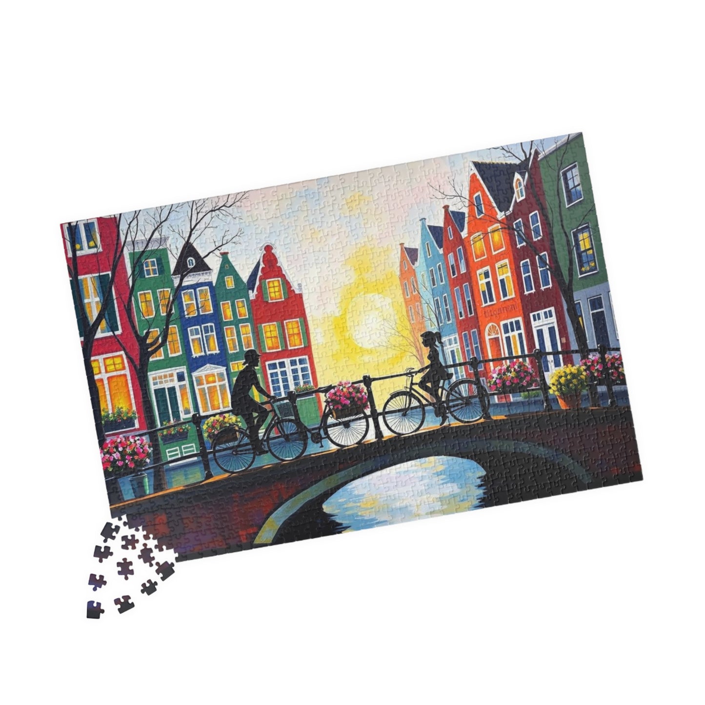 Amsterdam Bicycle Ride Jigsaw Puzzle - 110-1014 Pieces, Perfect for Family Fun, Game Nights, Art Lovers, Holiday or Birthday Gift Idea The Puzzle Chest