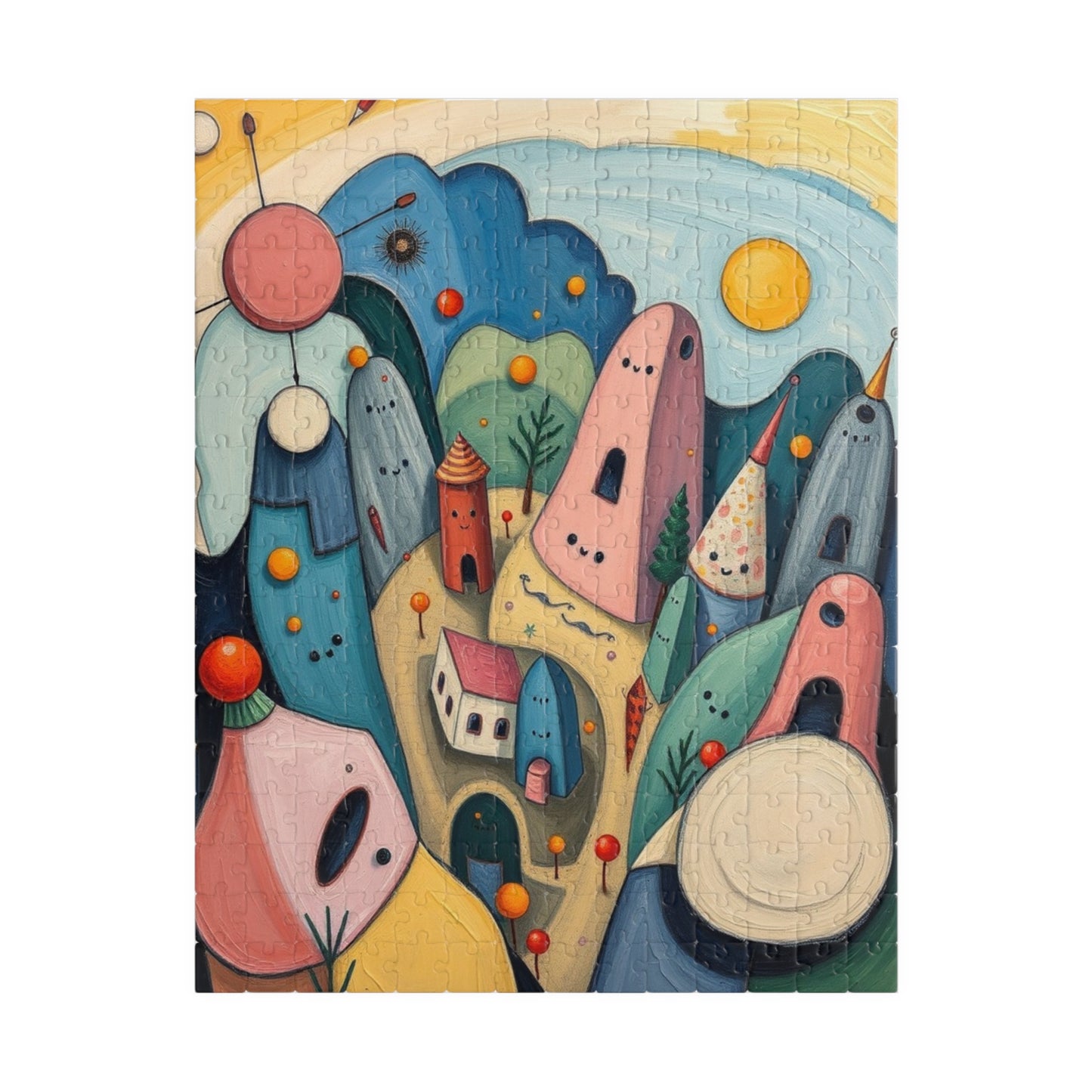 Whimsical Landscape Jigsaw Puzzle, 110-1014 Pieces Fantasy Village, Colorful Artwork, Creative Activity for Family or Solo Fun, Mindful Gift 252 pcs (Vertical) Puzzle The Puzzle Chest