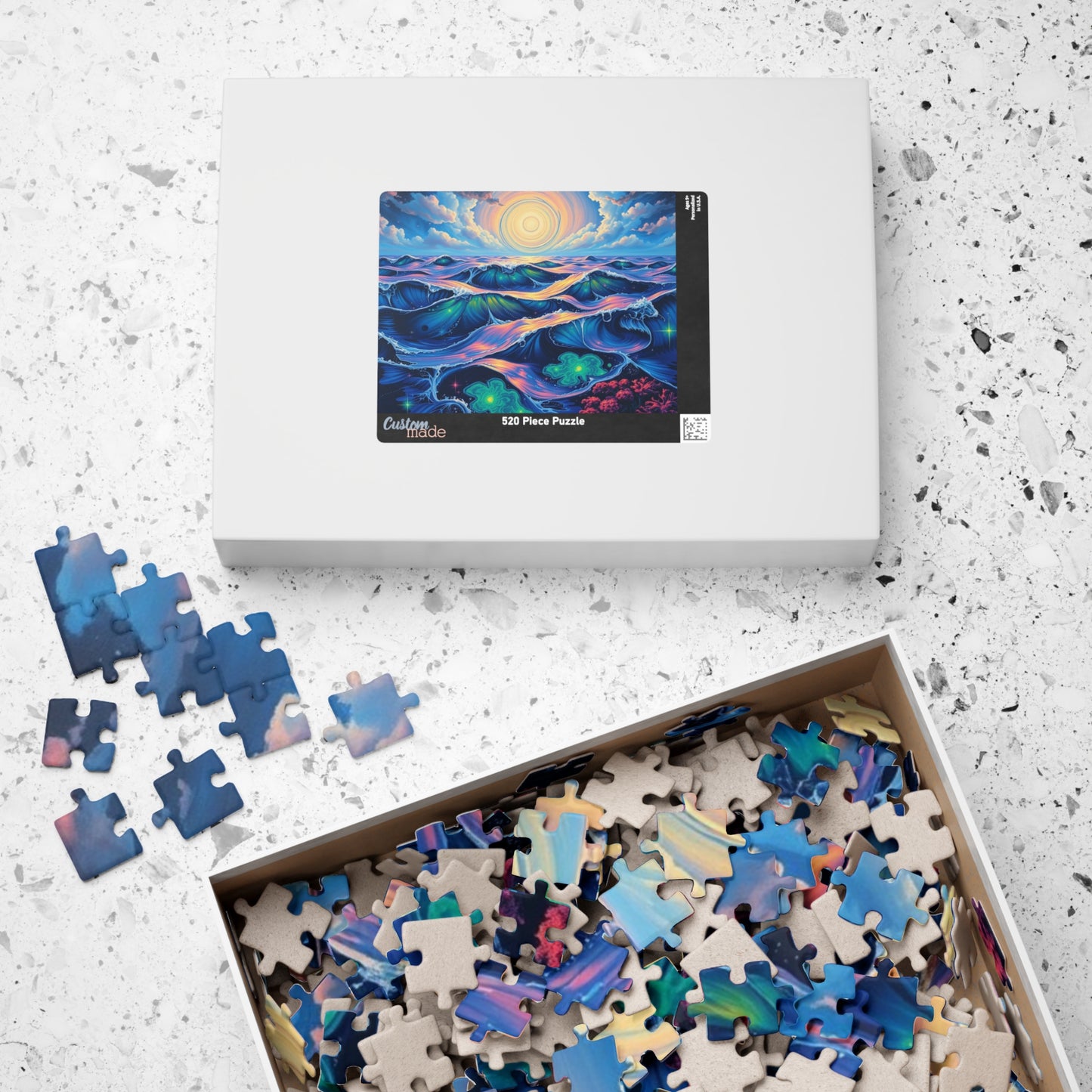 Colorful Ocean Waves Jigsaw Puzzle, Beautiful Art Puzzle for Adults, Family Game Night or Solo Fun, Best Unique Holiday Puzzle Lover Gift Puzzle The Puzzle Chest